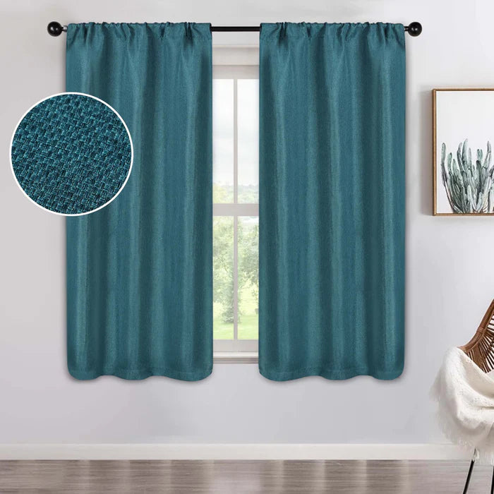 Blackout Curtains Set of 2 Panels - Jaxon Textured Room Darkening Window Drapes for Bedroom, Living Room & Home Theater (54x84 Inches)