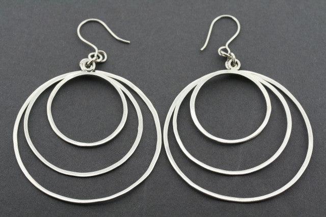 3 Large Sterling Silver Circle Earrings - Elegant Hoop Earrings for Women, Perfect for Parties, Weddings & Everyday Wear