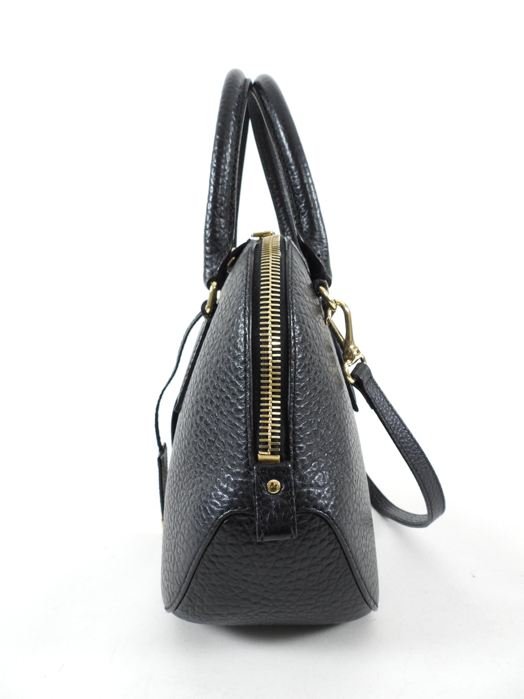 Burberry Black Grained Leather Orchard Two-Way Handbag | Crossbody & Shoulder Bag for Women | Perfect for Work, Travel & Everyday Use