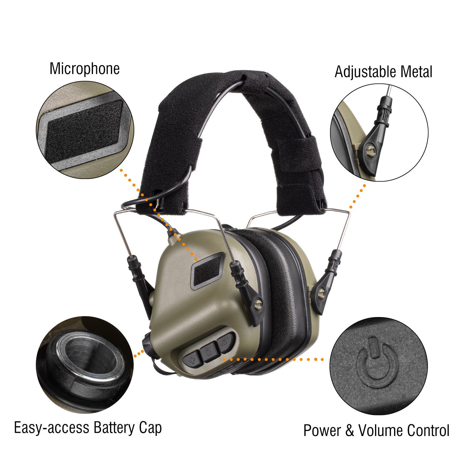 Raddy S22 Electronic Shooting Earmuffs - NRR 22dB Noise Canceling & Sound Amplification for Hunting, Shooting Range & Outdoor Sports (Discontinued)