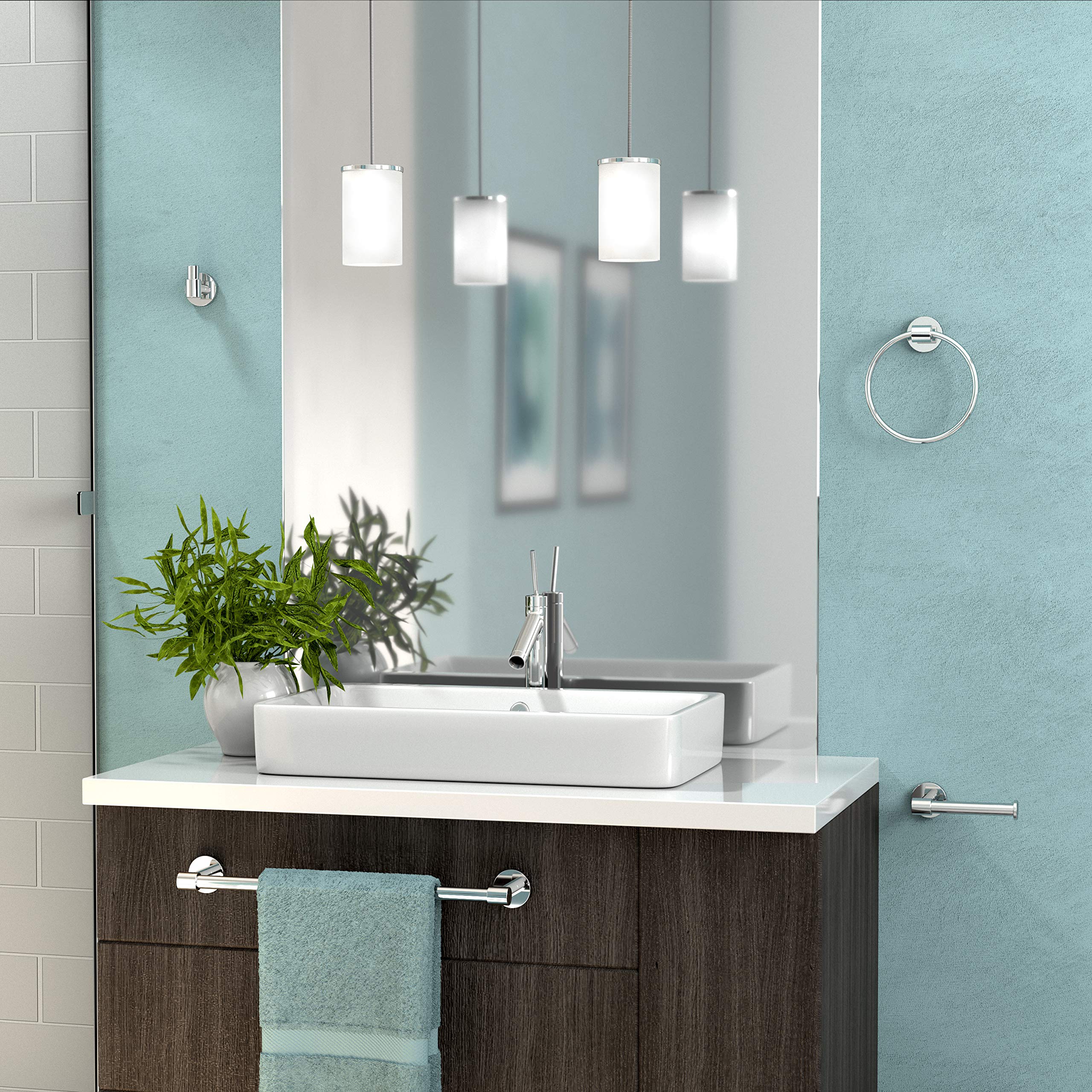Gatco 4664 Reveal 24-Inch Chrome Double Towel Bar - Wall Mounted Bathroom Towel Holder Rack for Bath, Spa & Guest Room | Durable & Stylish Bath Accessory