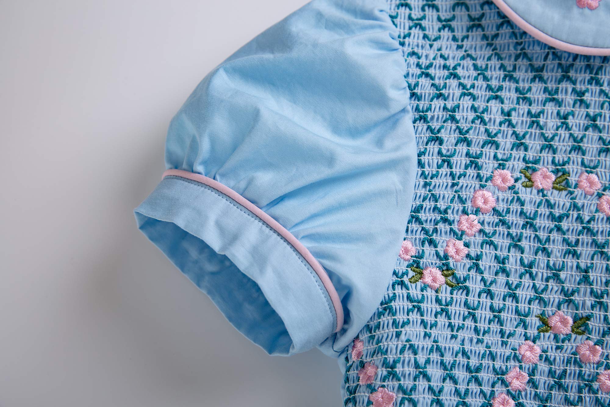 Pettigirl Girls Smocked Hand Embroidered Dresses - Elegant Floral Summer Outfits for Toddler & Kids - Perfect for Birthday Parties, Family Gatherings & Special Occasions