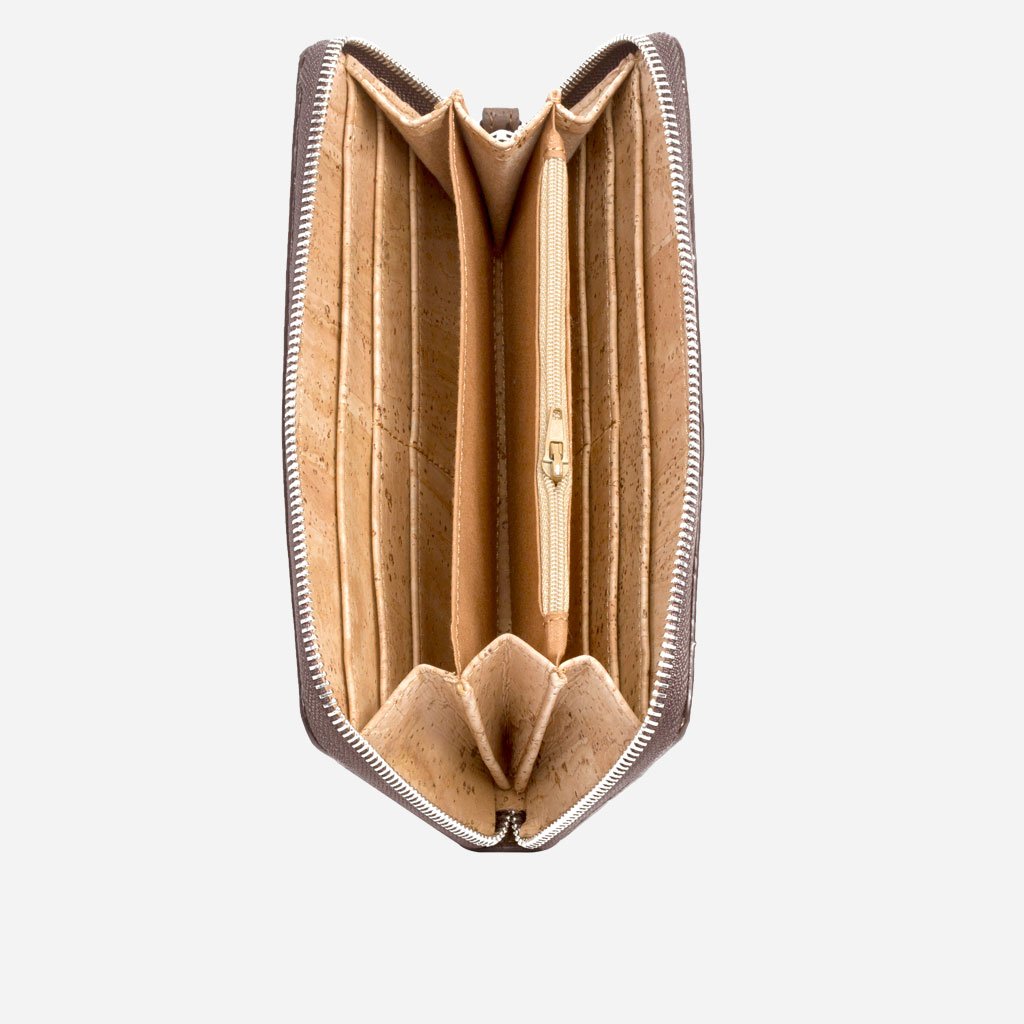RFID Blocking Cork Long Wallet for Women – Vegan Leather Clutch Purse – Cruelty Free & Eco Friendly – Perfect for Travel, Shopping & Everyday Use