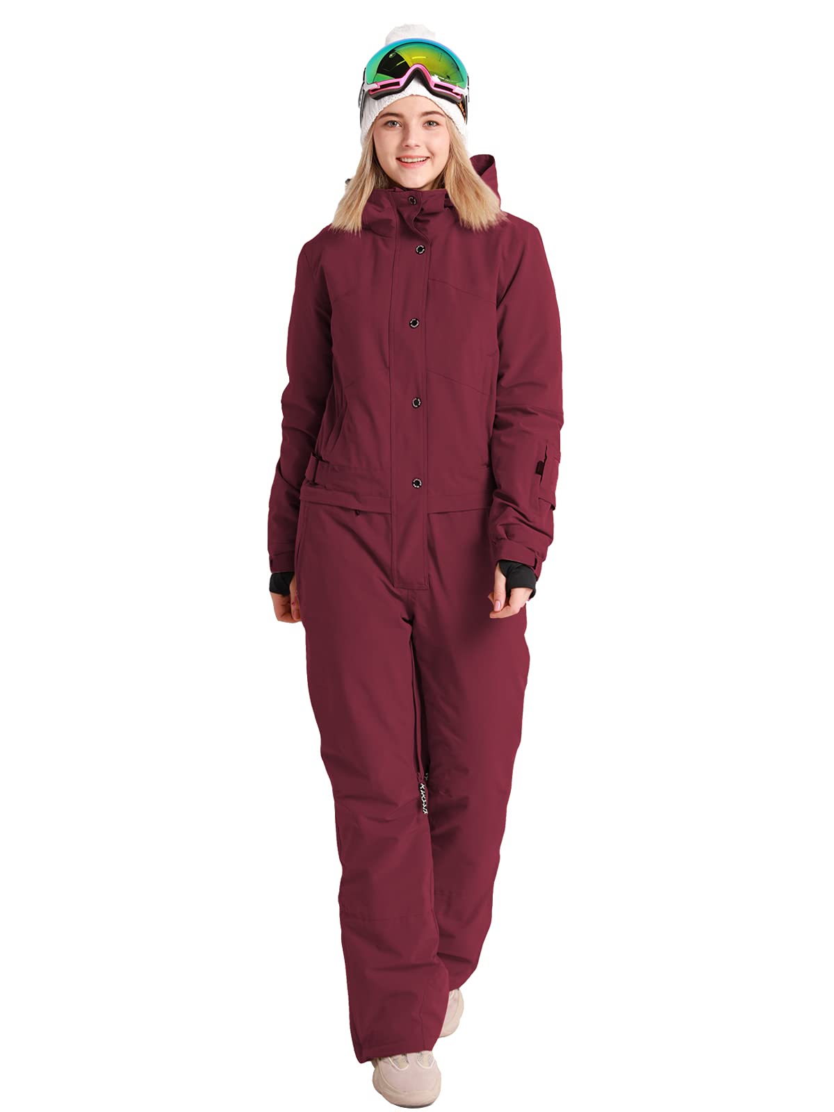 Women's Waterproof One-Piece Ski Suit - Colorful Winter Snowboard Jumpsuit for Snow Sports & Outdoor Activities | Skiing, Snowboarding, Sledding & Cold Weather Adventures