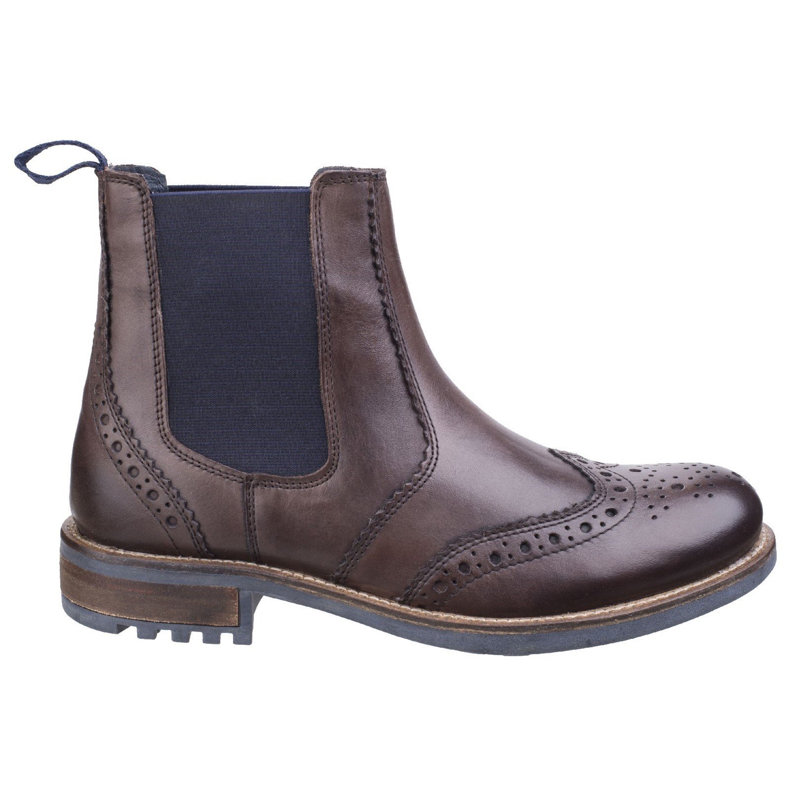 Men's Brown Cirencester Chelsea Brogue Shoes UK 6 EU 39 - Stylish & Comfortable for Casual Wear, Office & Outdoor Activities