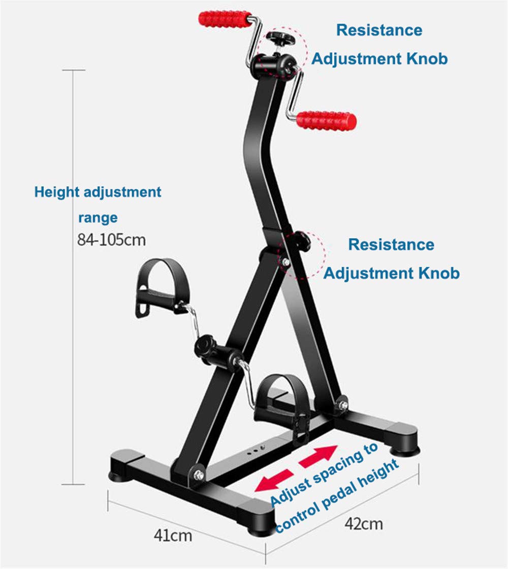 Portable Mini Exercise Pedal Machine - Compact Foldable Foot & Arm Workout Equipment for Seniors, Disabled & Office Workers - Black Hand & Leg Exerciser for Home, Travel & Rehab Therapy