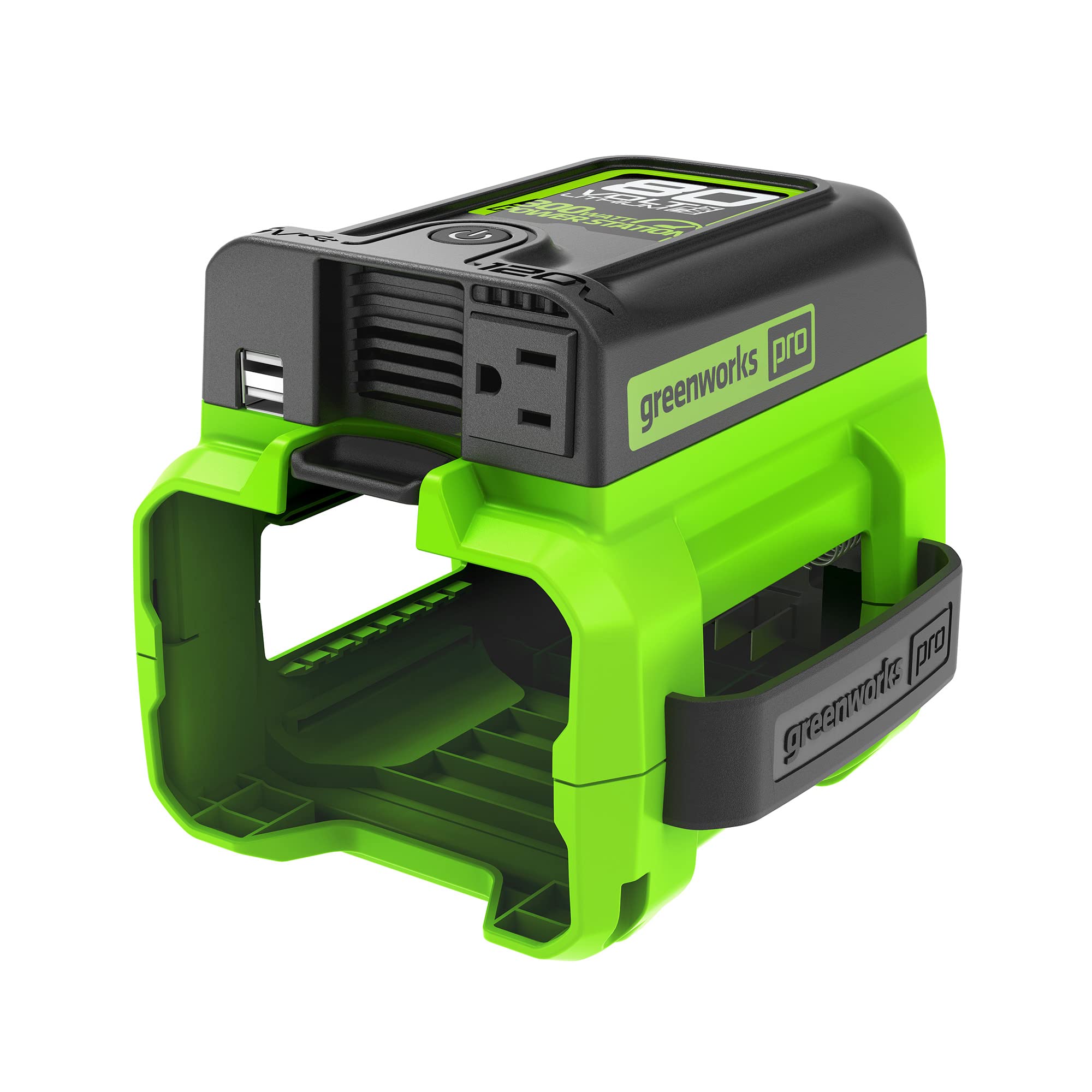 Greenworks Pro 80V 300W Power Inverter with 120V AC Outlet - Portable Power Source for Smartphones, Tablets, Laptops & Small TVs | Perfect for Camping, Road Trips & Emergency Power Outages (Tool-Only, Model IV80A00)