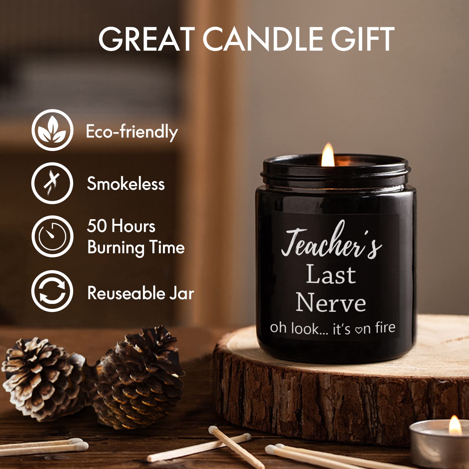 Best Personalized Teacher Gifts - Funny Custom Candles for Graduation, Retirement, Thanksgiving, Birthday & Christmas | Thoughtful Present for Educators, Appreciation Gifts for Classrooms, School Staff
