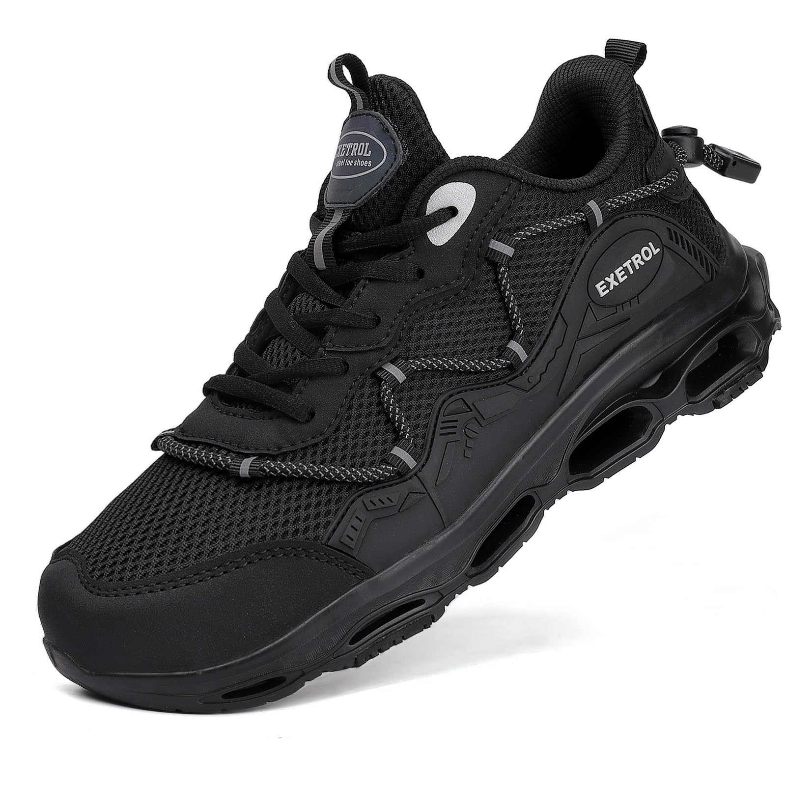 Men's & Women's Steel Toe Sneakers - Lightweight Composite Toe Safety Shoes with Slip-Resistant Work Design for Construction & Industrial Use | Comfortable Work Tennis Shoes for Daily Job Site Wear