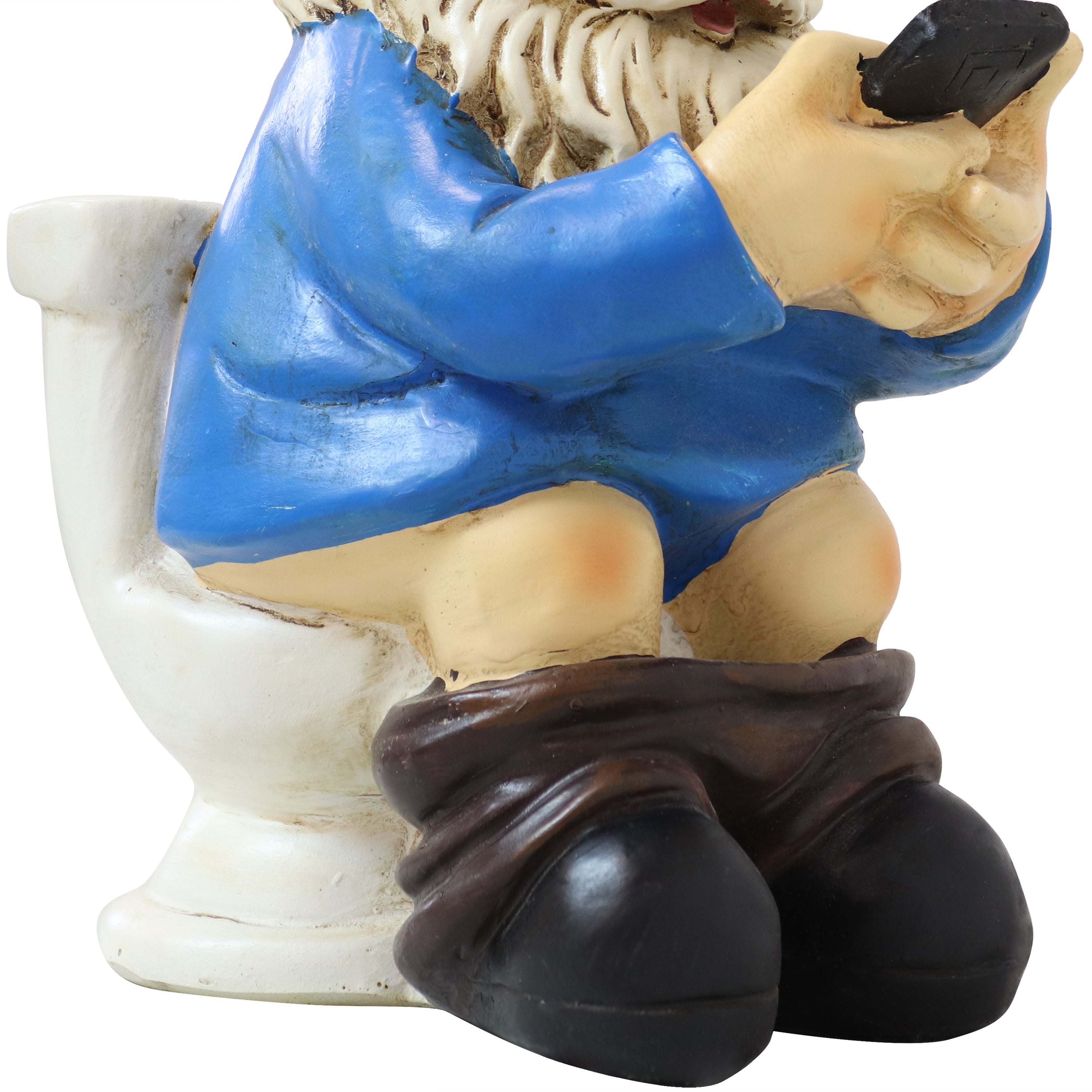 Funny Garden Gnome Statue - Cody Reading Phone on Throne - Outdoor Lawn Decor for Garden, Yard, and Patio - Perfect Gift for Gnome Lovers & Unique Home Decoration