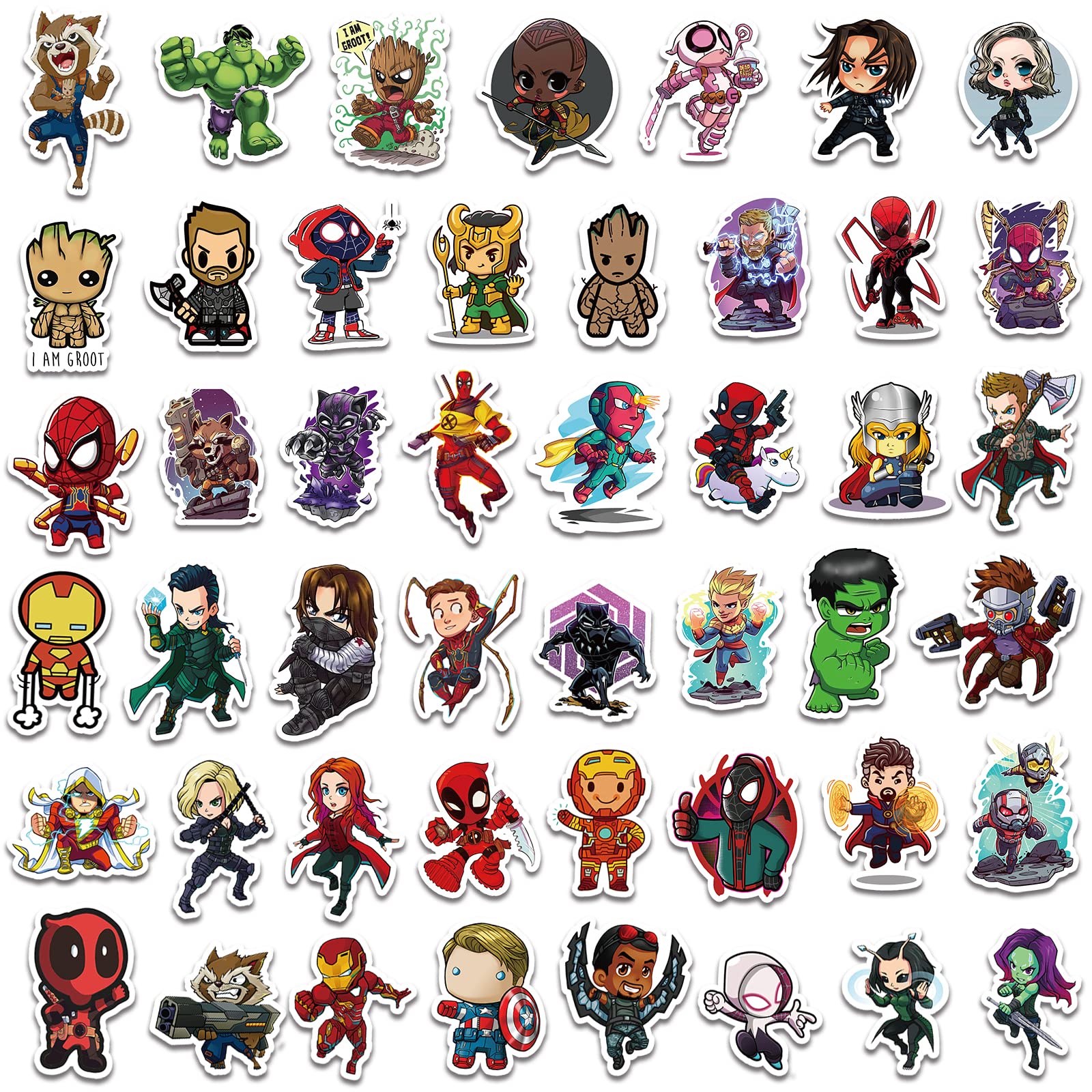 150PCS Superhero Stickers Pack - Avengers, Comic Legends Vinyl Decals for Teens, Boys & Adults - Waterproof Laptop, Water Bottle, Luggage, Skateboard, Guitar & Notebook Decoration