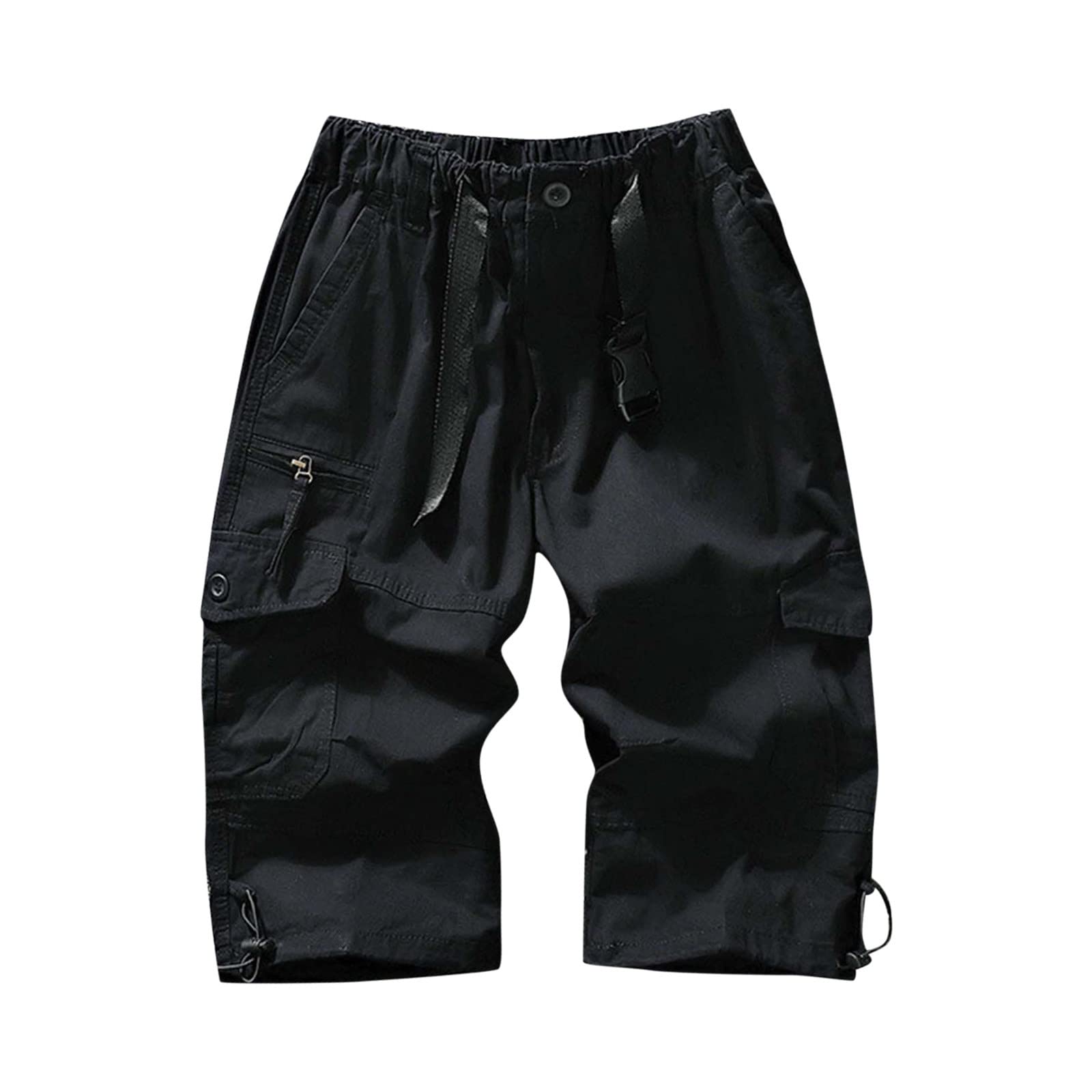 Men's Cargo Shorts with Zipper Pockets - Outdoor & Casual Wear