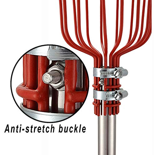 5.5ft Lightweight Stainless Steel Fruit Picker with Extension Pole - Perfect for Harvesting Apples, Oranges & Tree Fruits - Ideal for Home Orchards, Backyard Gardening & Farm Use