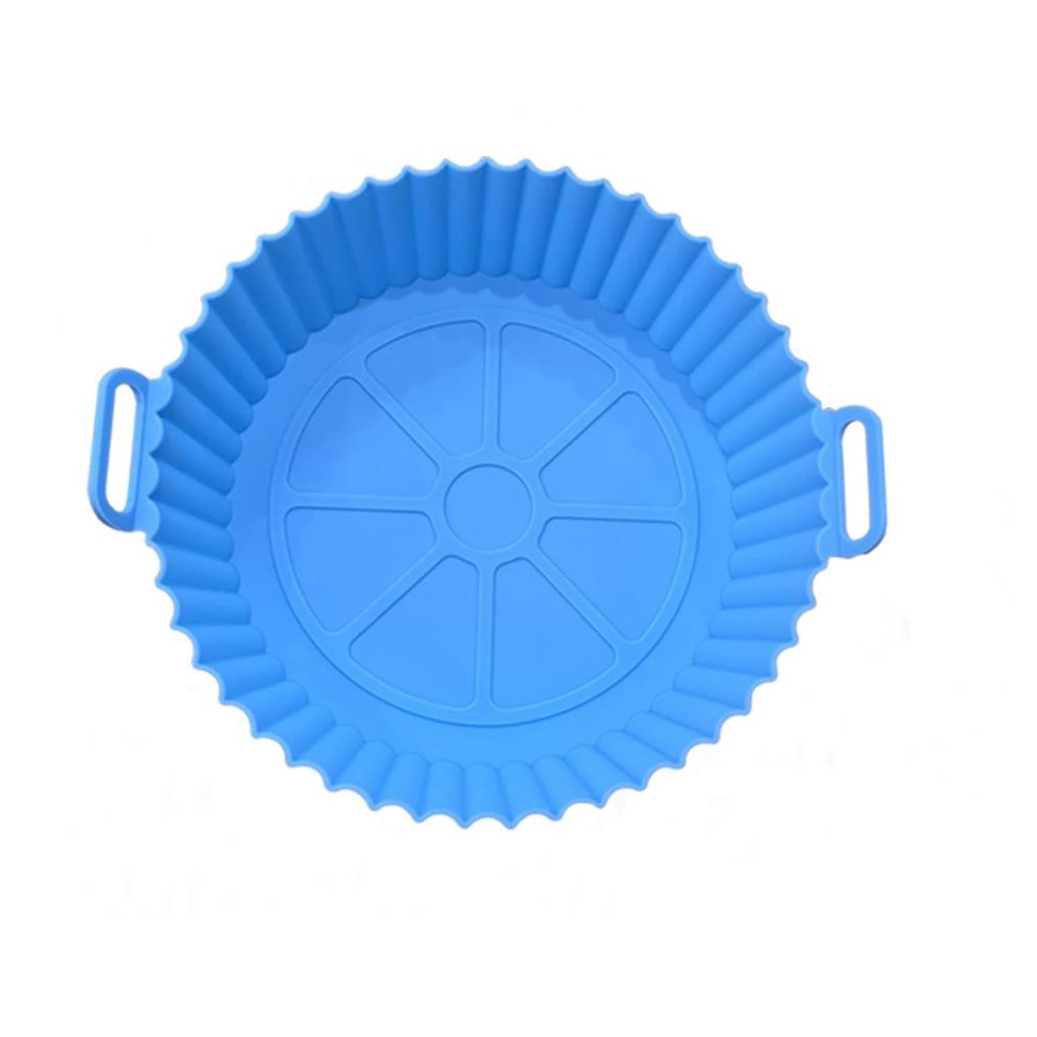 ZELKEY - Reusable Silicone Air Fryer Basket Liner & Baking Tray - Nonstick, Washable, Heat Resistant up to 450°F - Easy to Clean for Healthy Cooking - Perfect for Air Fryers, Ovens & Toaster Ovens (Blue, Pack of 1) - Ideal for Roasting, Baking & Frying Chicken, Fries & Veggies
