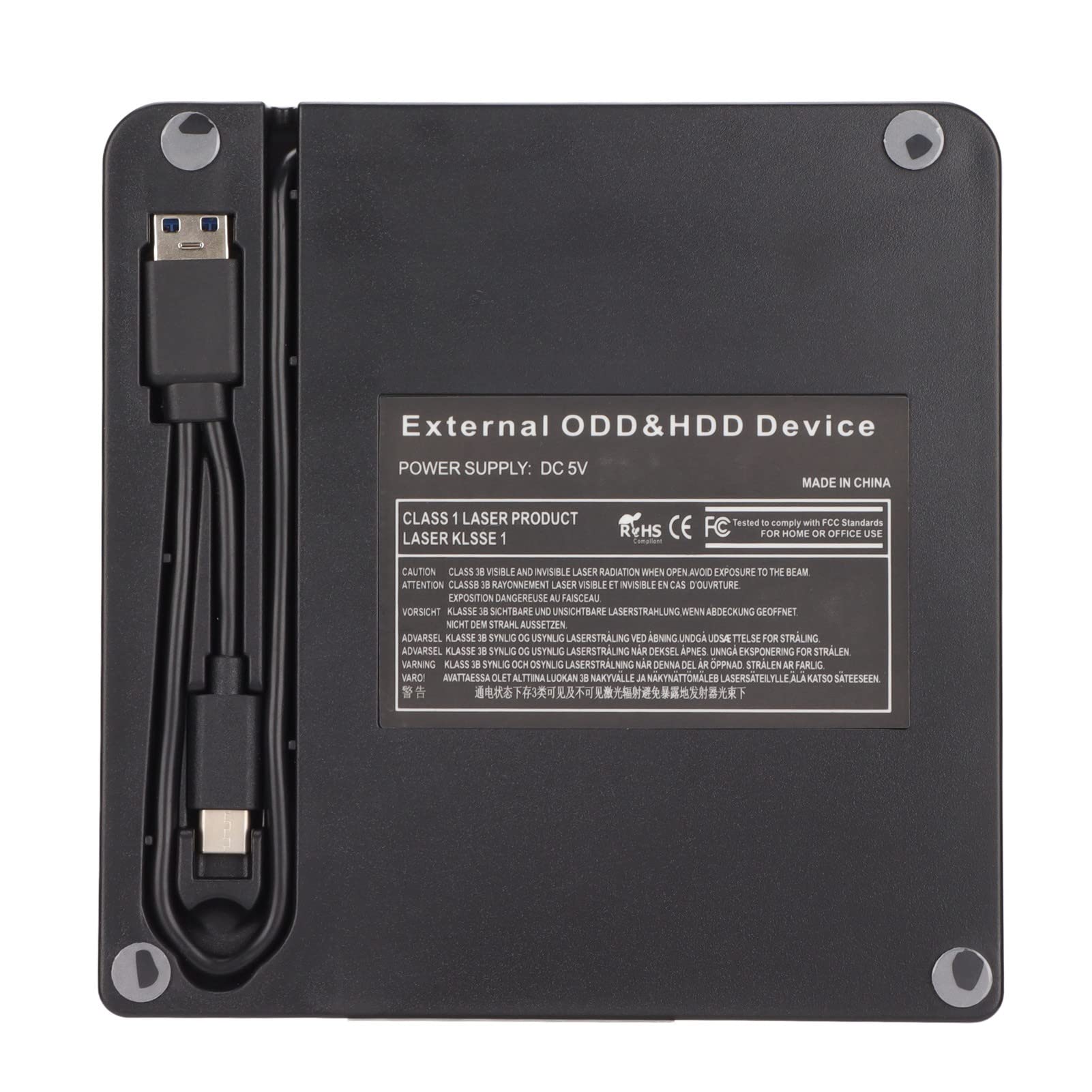 External USB CD DVD Drive - Shockproof Design, Fast Data Transfer, Plug & Play for Ultrabooks & Laptops - Perfect for Watching Movies, Installing Software & Backing Up Files