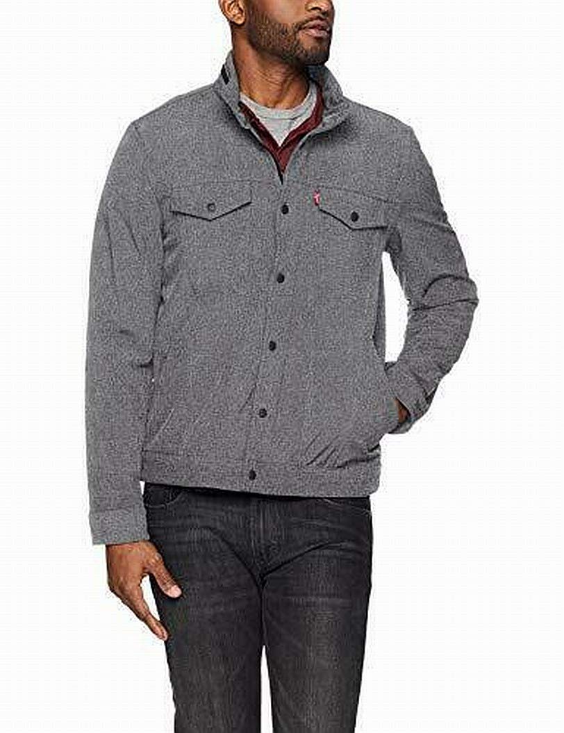 Levi's Men's Soft Shell Stand Collar Commuter Trucker Jacket - Lightweight Waterproof Windbreaker for Outdoor Cycling, Hiking & Urban Commute