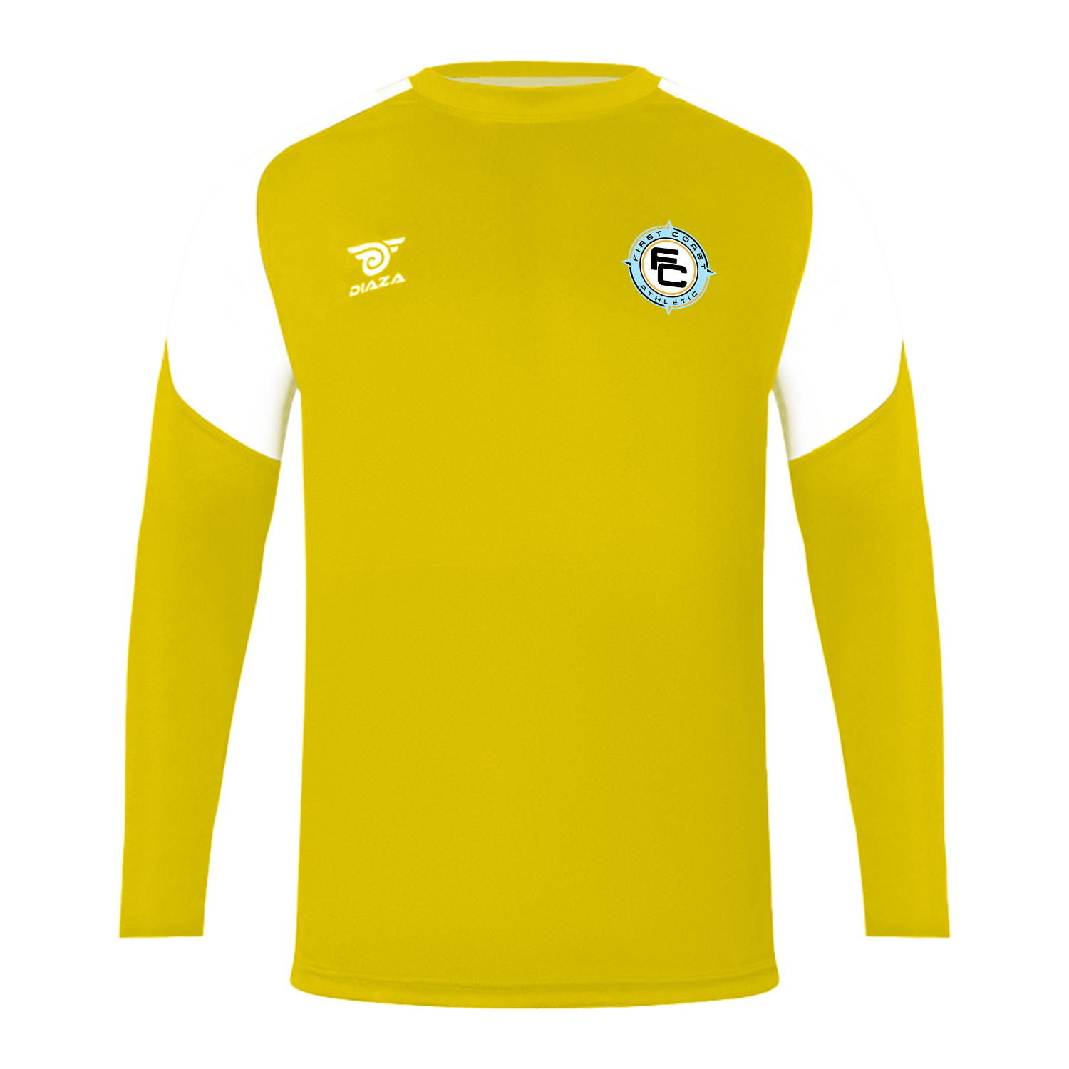 First Coast Athletic Long Sleeve Training Shirt - Moisture Wicking Workout Top for Men & Women - Yellow Performance Shirt for Gym, Running & Outdoor Activities