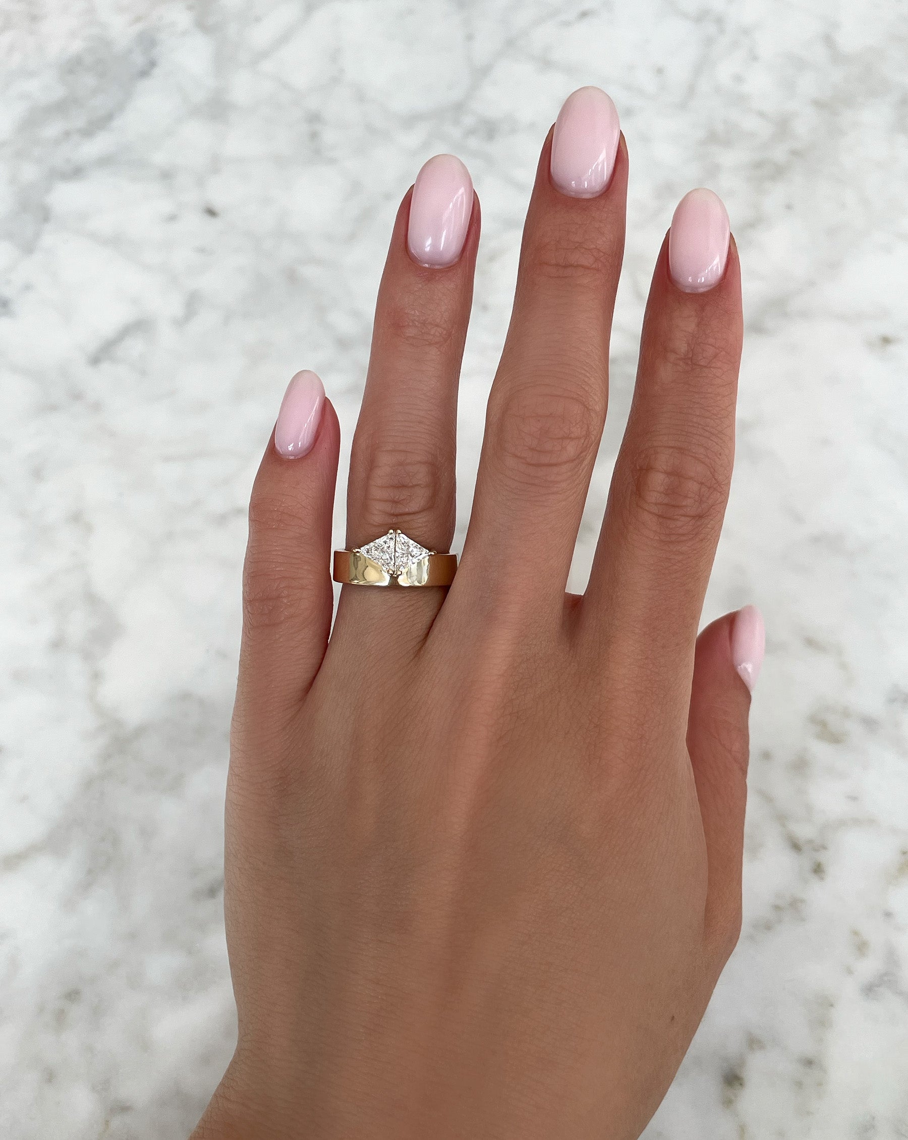 1.31 Carat Lab Grown Diamond Trillion Cut Cigar Band Ring - Perfect for Weddings, Anniversaries & Special Occasions