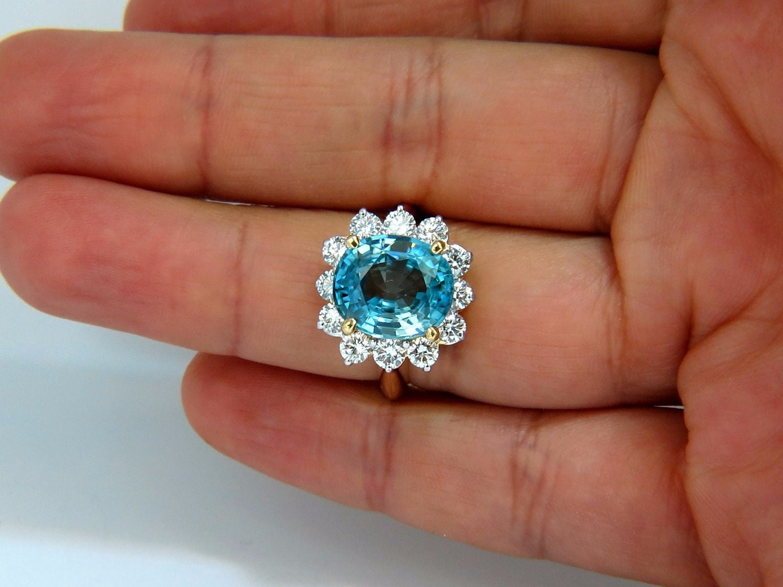 10.05ct Natural Blue Zircon Diamond Ring in 14kt Gold - Freedom Indigo Collection | Perfect for Engagement, Anniversary & Special Occasions