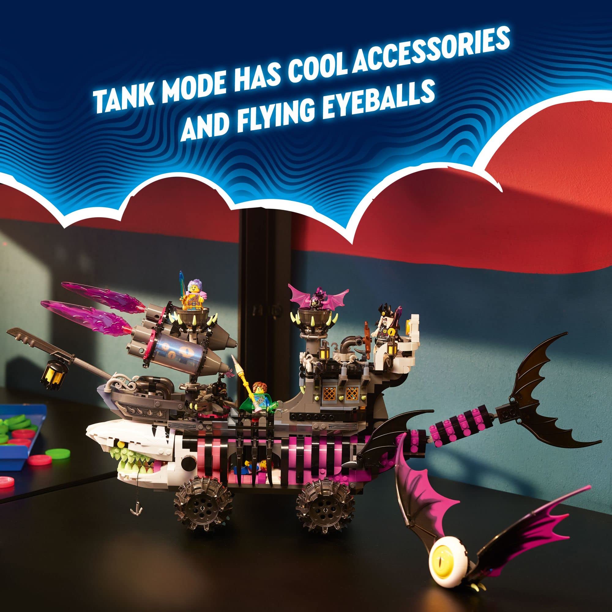 LEGO DREAMZzz Nightmare Shark Ship 71469 Building Set - Pirate Ship & Monster Truck Toy with 4 Minifigures & Shark Figure - Creative Construction Kit for Kids Ages 10+ - Perfect for Imaginative Play, Birthday Gifts & Collectors