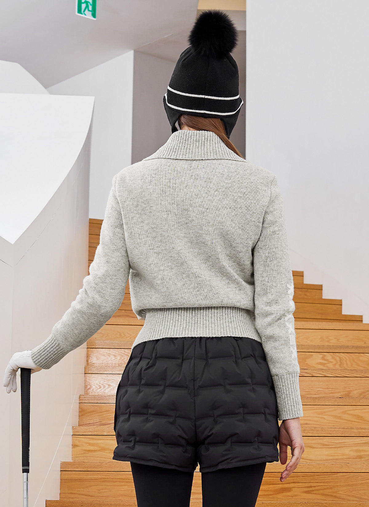Women's Hybrid Knit Goose Down Jumper - Warm Winter Coat for Outdoor Activities & Casual Wear