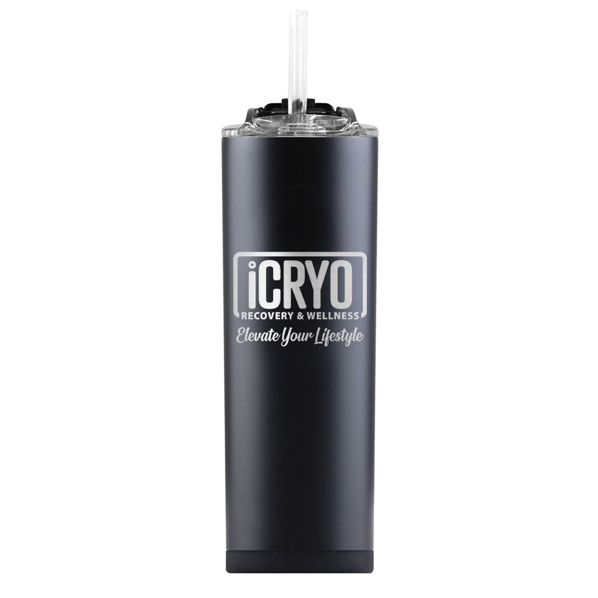 iCRYO Custom 20oz Skinny Tumbler with Straw & Lid - Insulated Stainless Steel Water Bottle for Hot & Cold Drinks - Perfect for Gym, Office, Travel & Outdoor Activities