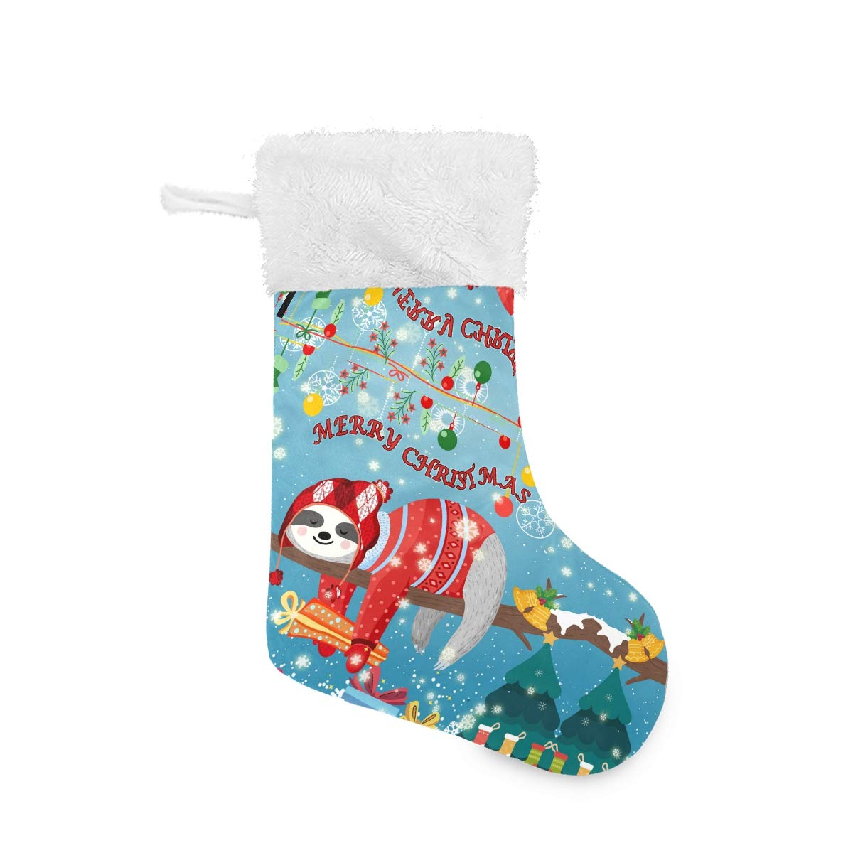 ALAZA Personalized Sloth Christmas Stockings - Large 17.7