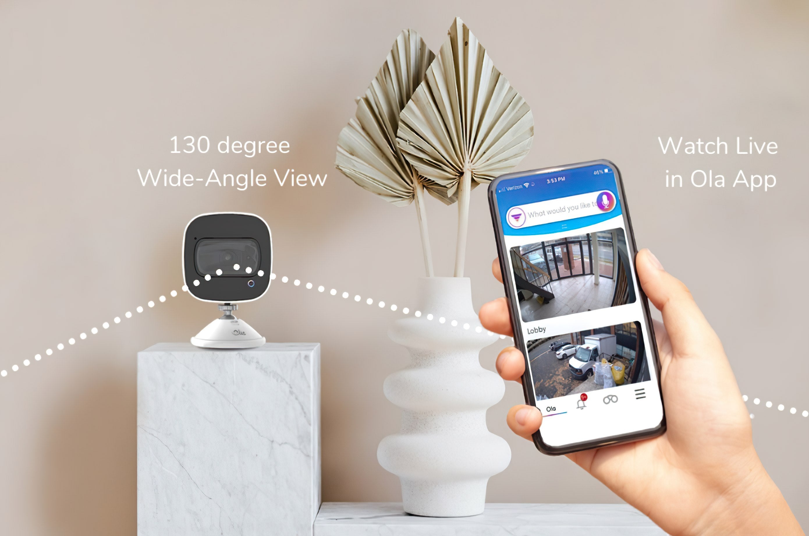 Ola Smart Talking Security Camera - 1080P HD WiFi Indoor/Outdoor Surveillance with 2-Way Audio, Night Vision & Motion Detection - Ideal for Home, Office & Baby Monitoring