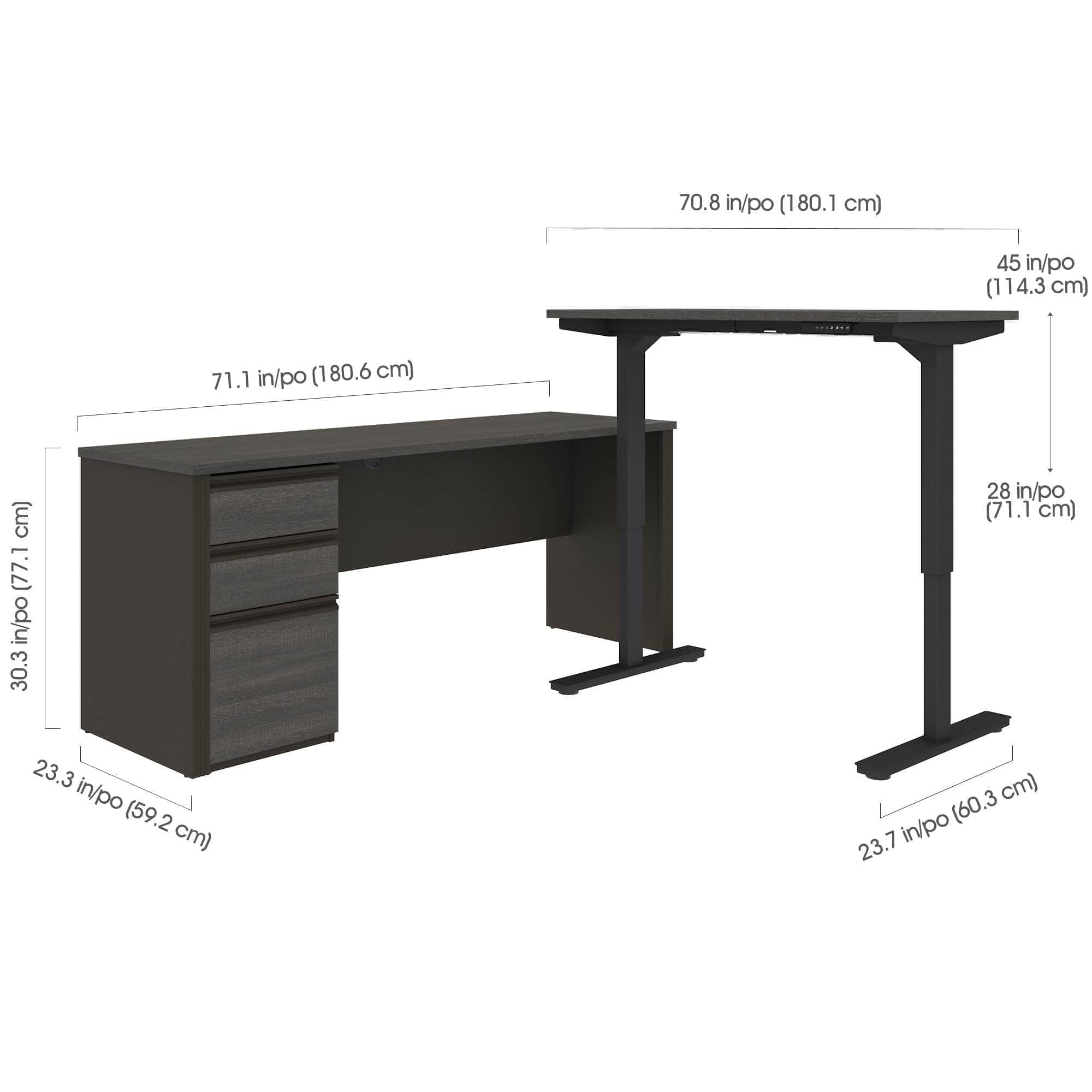 Prestige+ 2-Piece Standing Desk Set with Adjustable Height - Black & White Options | Perfect for Home Office & Workspace Ergonomics