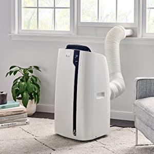 DeLonghi Deluxe 3-in-1 Portable Air Conditioner, Dehumidifier & Fan - Refurbished with Home Essentials Warranty (Model PACEX140HP) | Perfect for Bedrooms, Living Rooms & Home Offices