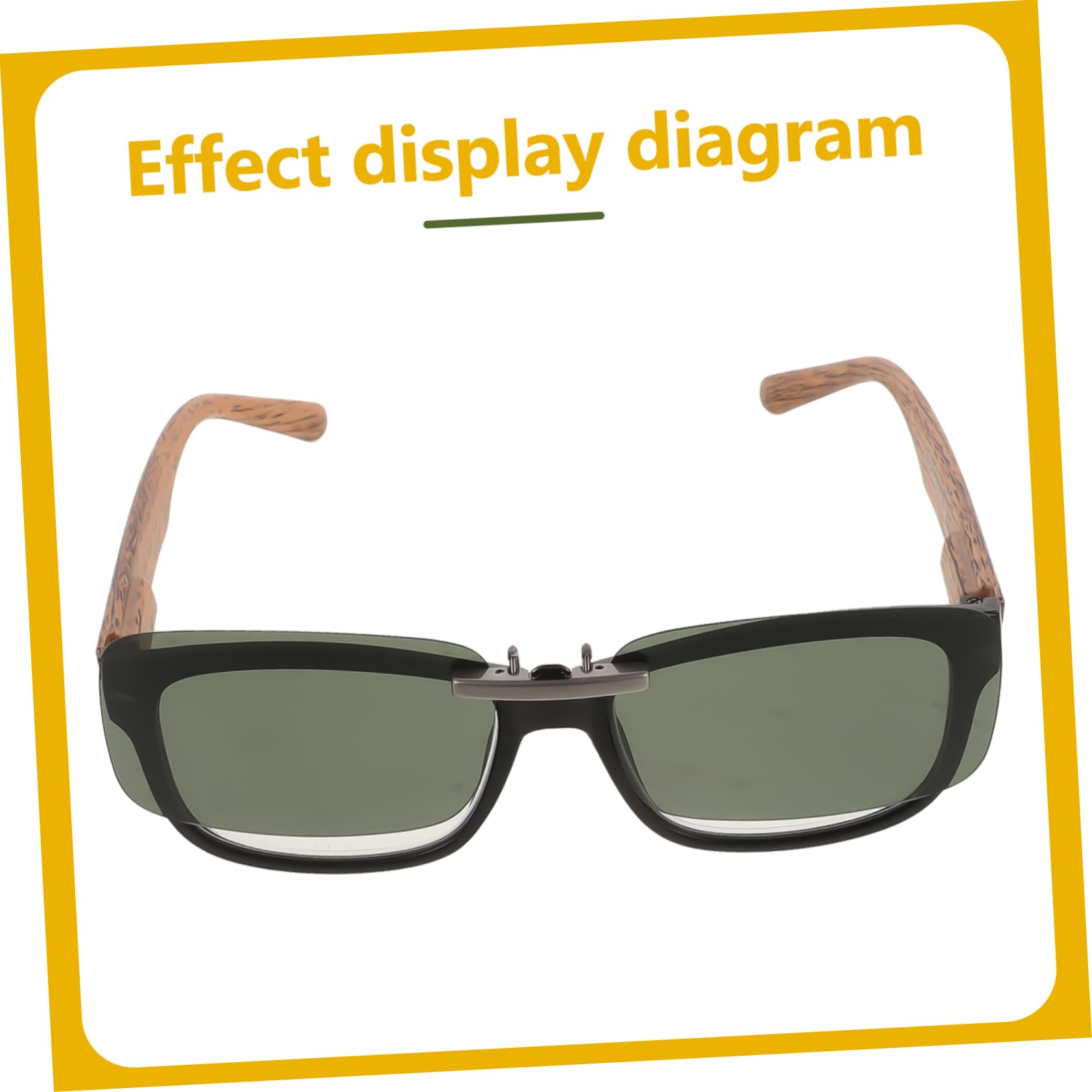 ORFOFE Clip On Sunglasses for Women - Flip On Sunglasses Attachment for Glasses, Snap On Rimless Sunglasses Clip (Green) - Perfect for Driving, Reading & Outdoor Activities
