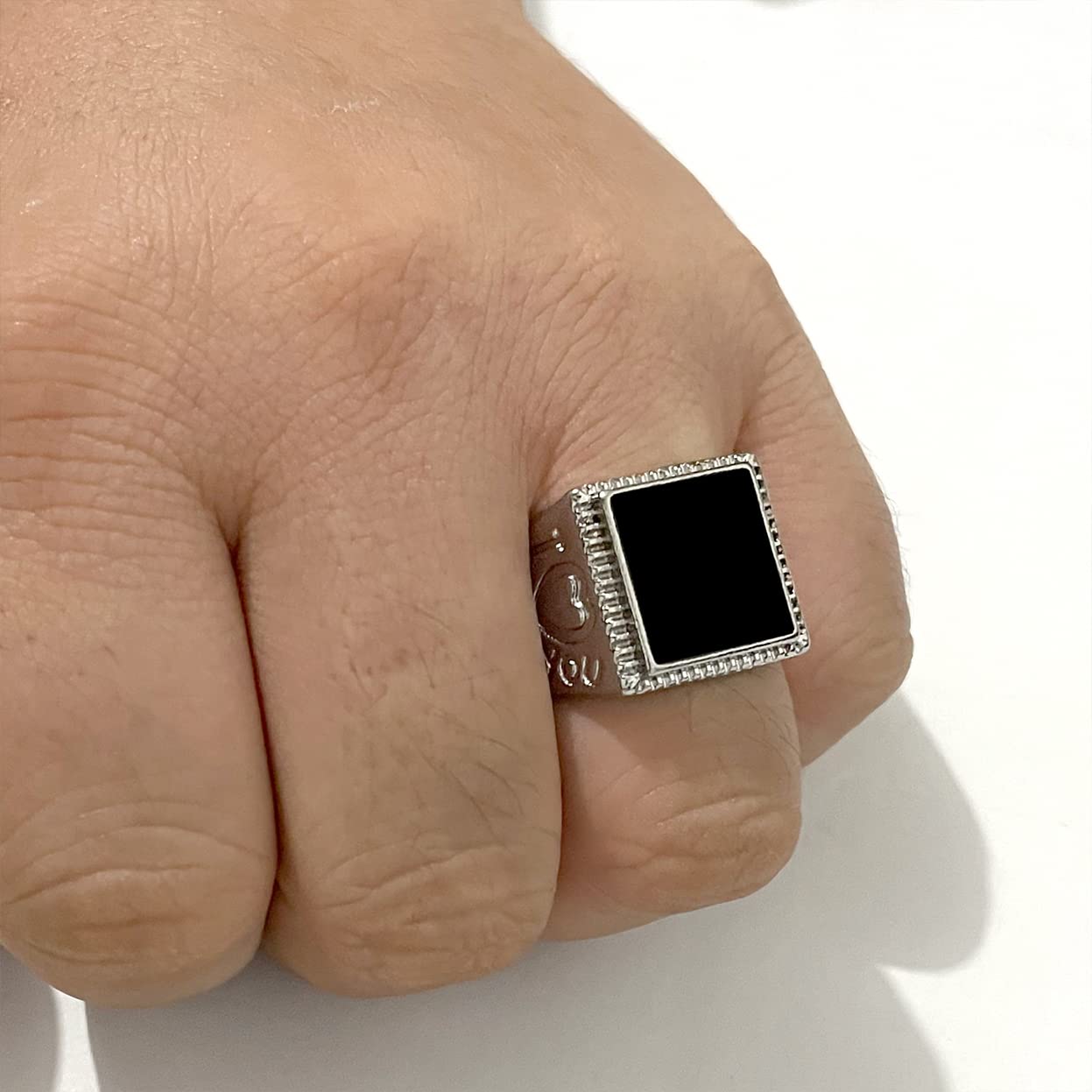 Stylish Silver Plated Stainless Steel Rings for Men & Women - Thick Black Resin Band with Cubic Zirconia - Wedding & Engagement Rings - Perfect for Anniversaries, Proposals, and Everyday Fashion