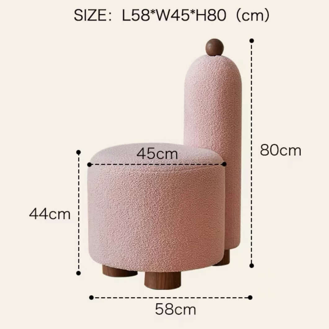 White Boucle Sherpa Tripod Accent Chair - Pink Boucle Sherpa Chair for Living Room, Bedroom & Office - Cozy Modern Seating for Home Decor