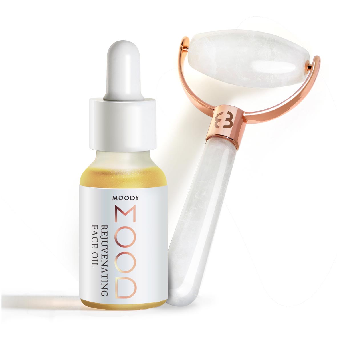 White Jade Facial Roller & Nourishing Face Oil Set - Anti-Aging Skincare Duo for Glowing Skin | Perfect for Morning Routine & Nighttime Self-Care