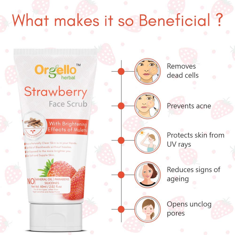 Orgello Herbal Aloe Vera Peel Off Mask & Strawberry Face Scrub Set - 2 x 100ml for Women & Men | Deep Cleansing, Blackhead Removal, Skin Brightening | Perfect for Spa Day & Skincare Routine