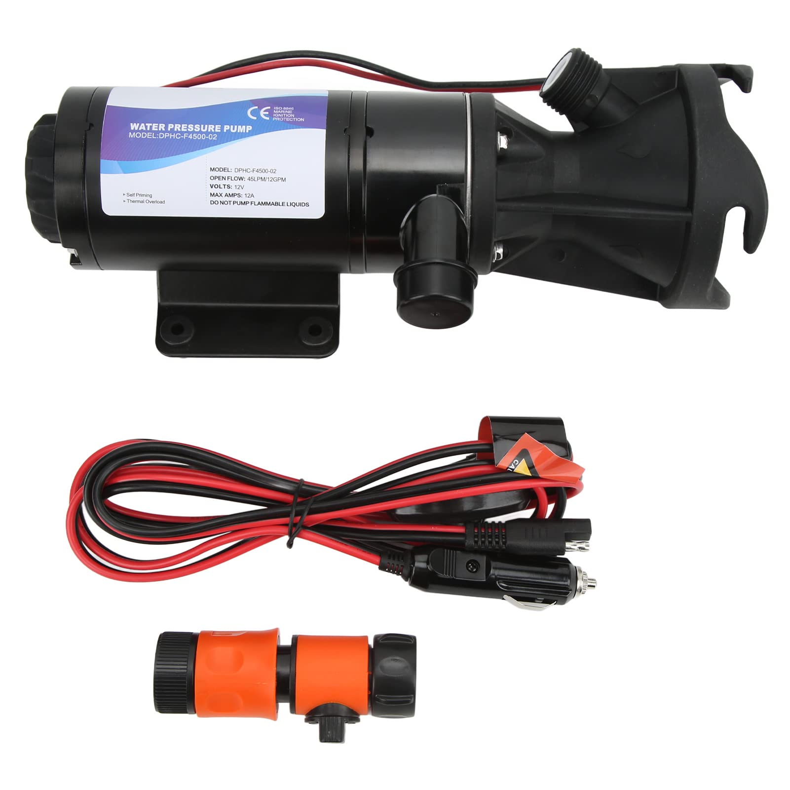 Aramox 12V Portable RV Macerator Pump - Marine & Boat Waste Water Processor with Quick Release for RV Plumbing System | Ideal for RV Toilets, Boats, Campers & Off-Grid Living