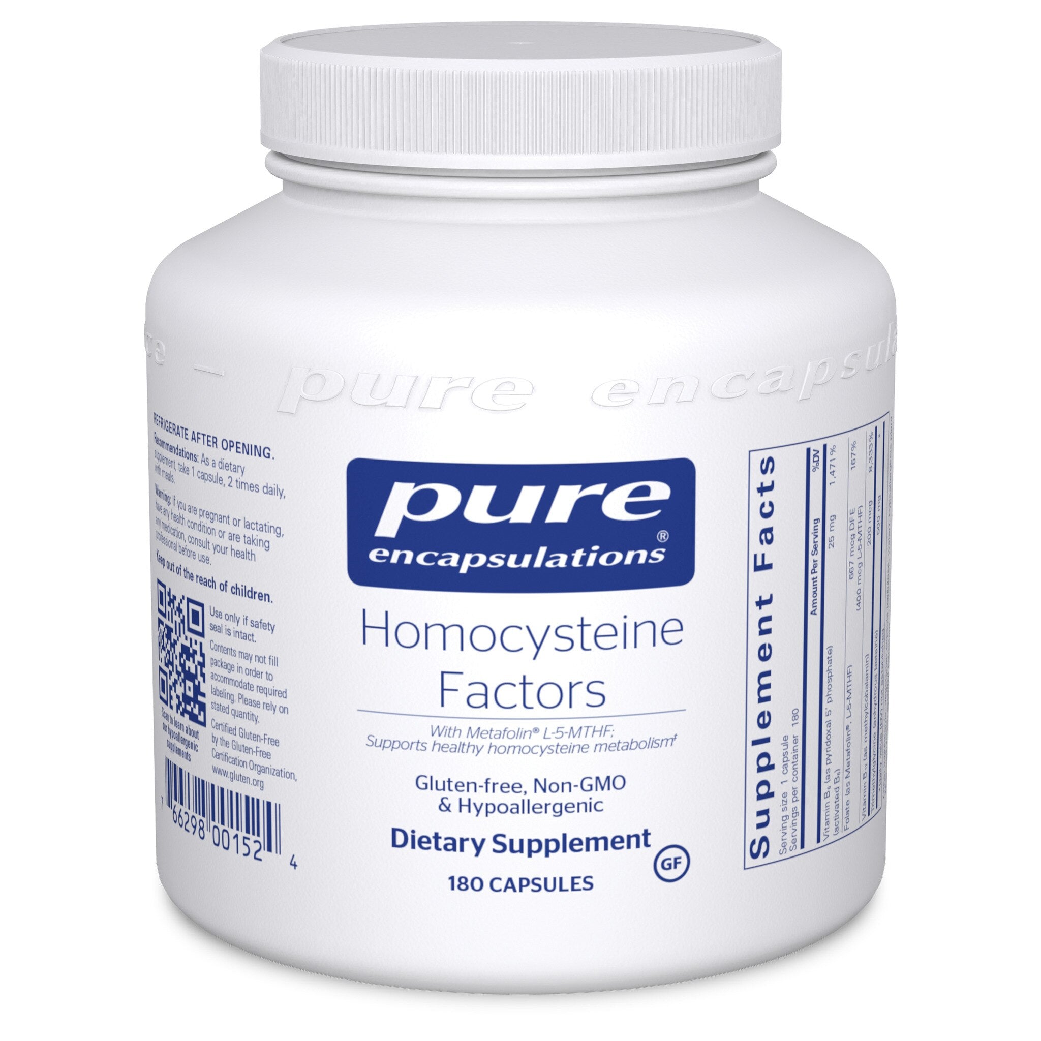 Pure Encapsulations Homocysteine Factors Supplement - Supports Cardiovascular Health & Healthy Homocysteine Levels - Ideal for Heart Wellness & Detoxification Routines