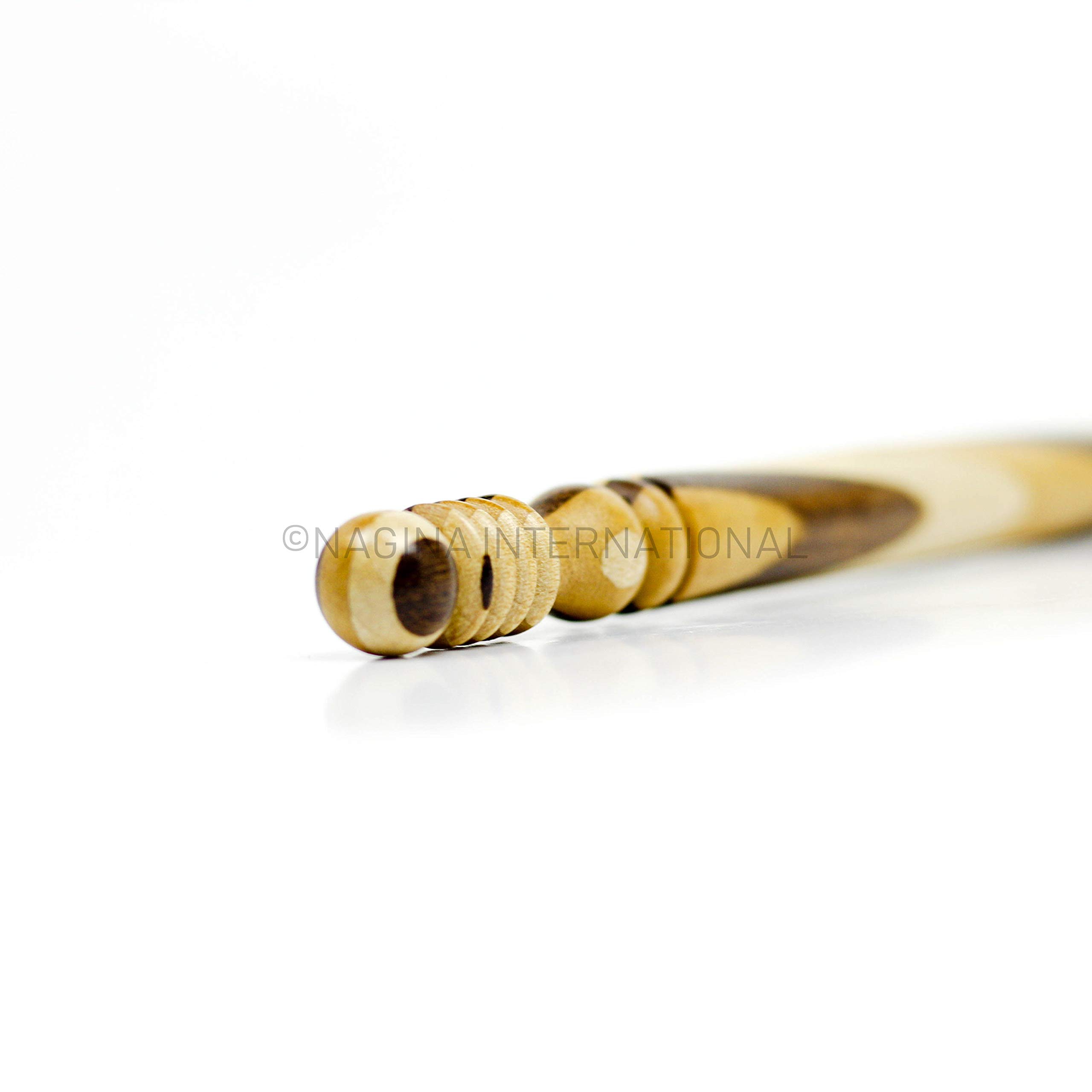Premium Rosewood Maple Segmented Wood Crochet Hooks - Ultra Smooth Knitting Needles & Accessories by Nagina International (Size U 25mm) - Perfect for Yarn Crafts, DIY Knitting Projects & Handmade Gifts