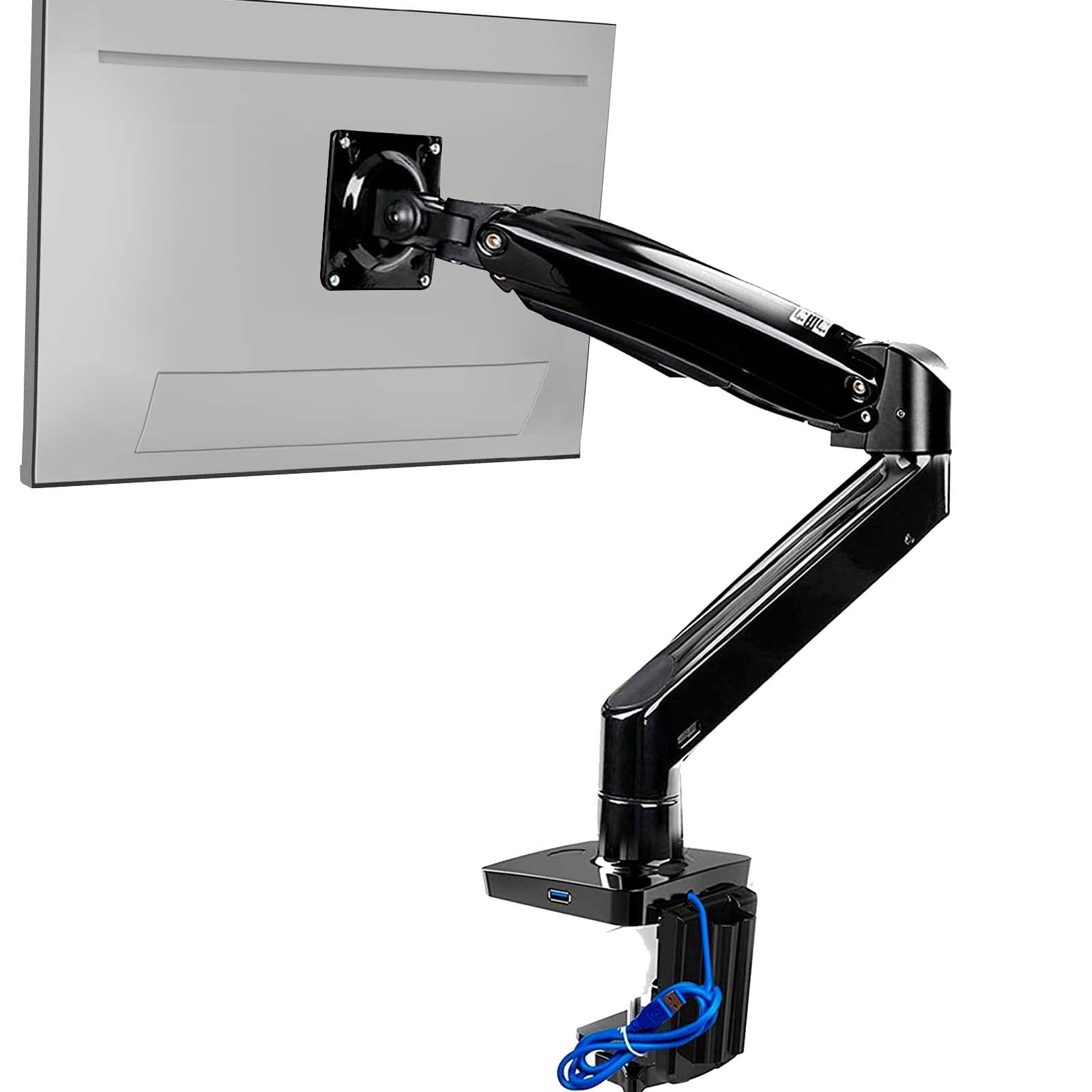 HUANUO Dual Monitor Stand for 13-32 Inch Screens with Heavy-Duty Base & Single Monitor Arm for 22-35 Inch Ultrawide - Perfect for Home Office, Gaming Setup, and Workspace Organization