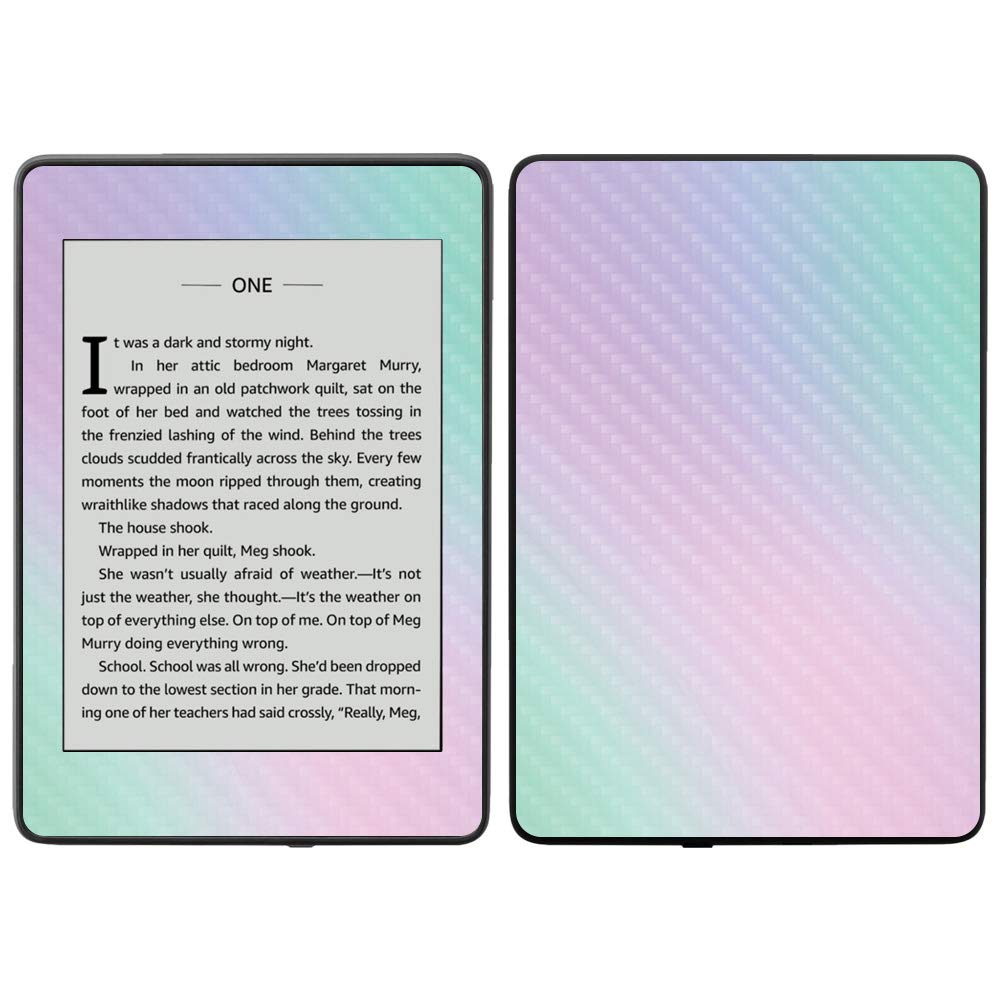 MightySkins Carbon Fiber Skin for Amazon Kindle Paperwhite 2018 (10th Gen) - Cotton Candy Design | Waterproof Protective Cover with Durable Textured Finish | Easy to Apply & Remove | Made in USA | Perfect for Travel, Reading & Outdoor Use