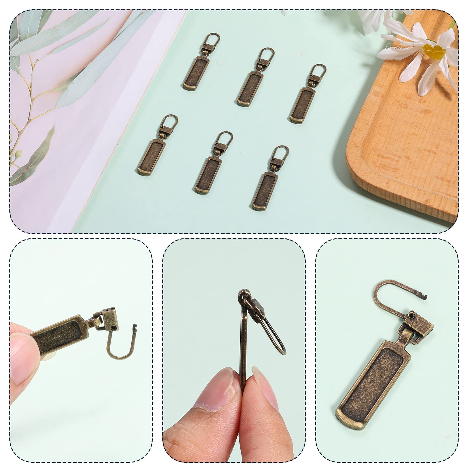 LUTER 8-Piece Bronze Metal Zipper Pull Replacement Set - Compatible with Jackets, Bags, Luggage & Outdoor Gear - Durable Zipper Accessories for Easy Grip & Style Upgrade