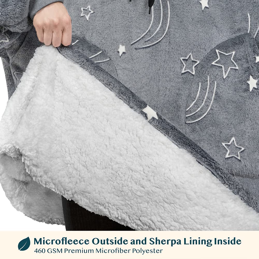 PAVILIA Women's Sherpa Wearable Blanket Hoodie - Oversized Fleece Hooded Sweatshirt for Men & Women | Cozy Lounge Wear for Movie Nights, Camping & Home Relaxation