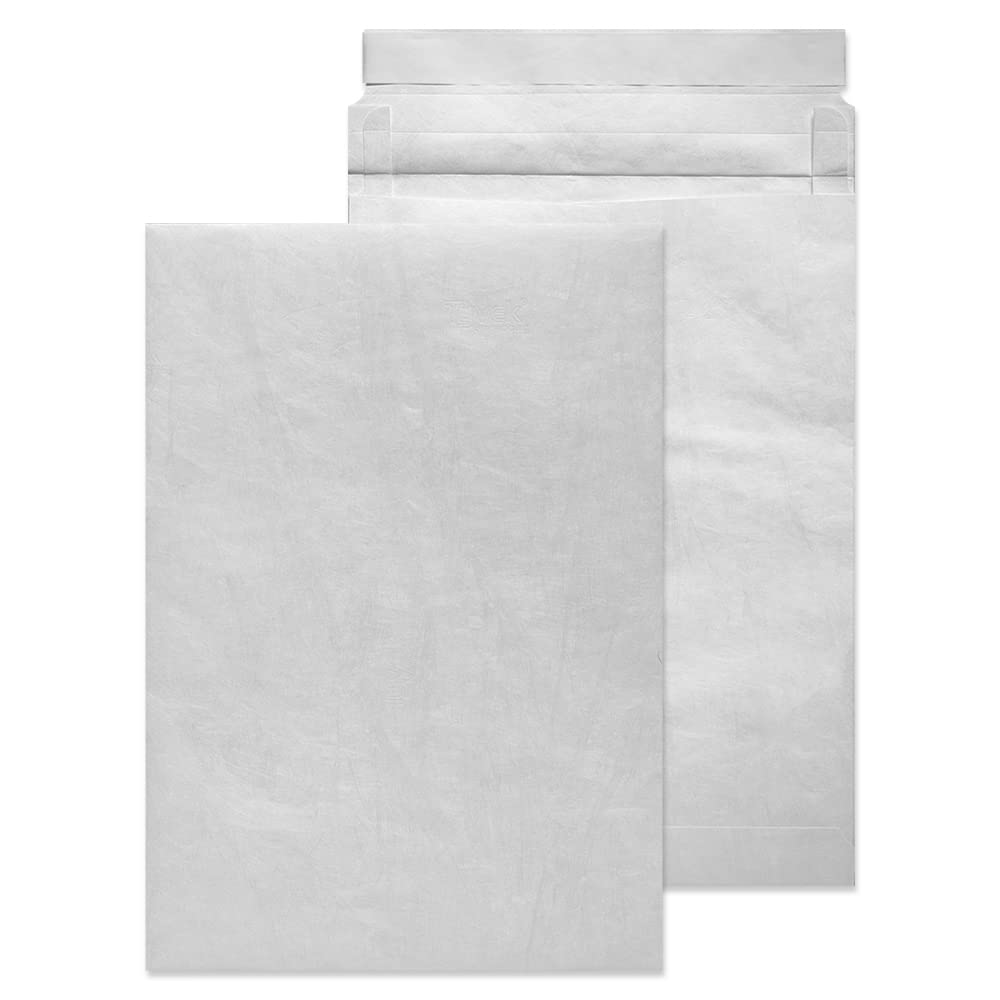 Tyvek Pocket Envelopes 100-Pack - Waterproof & Tear-Resistant C5 Size (229x162mm) White Mailing Sleeves for Documents, Photos & Important Papers - Ideal for Shipping, Office Use & Mailing