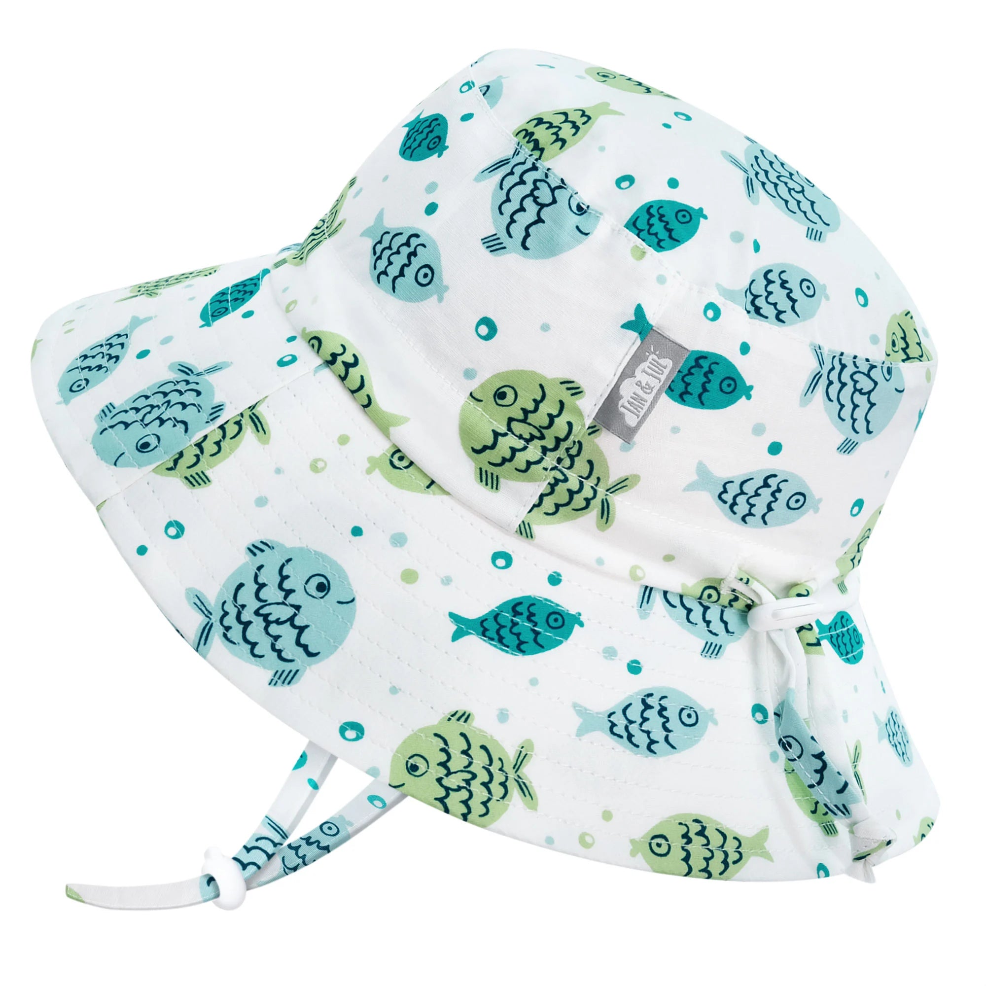 Jan & Jul Fish Friends Cotton Bucket Hat for Kids - Sun Protection Summer Beach Hat for Boys and Girls - Outdoor Play, Swimming, Fishing & Vacation Accessories