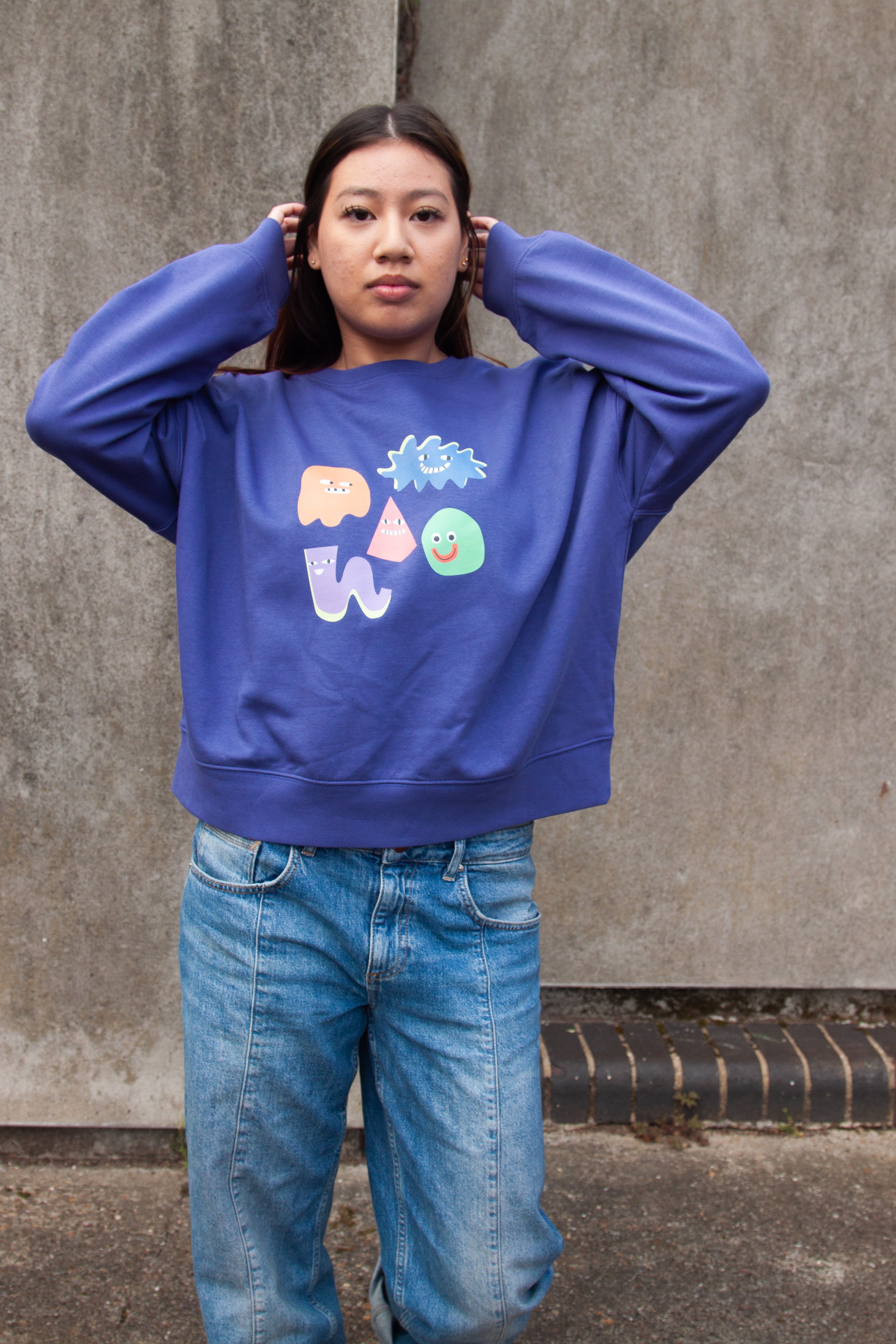 Miss Pompom Creatures Sweatshirt - Cute Animal Print Pullover for Women | Cozy Casual Wear for Fall & Winter | Perfect for Outfits, Lounge & Street Style