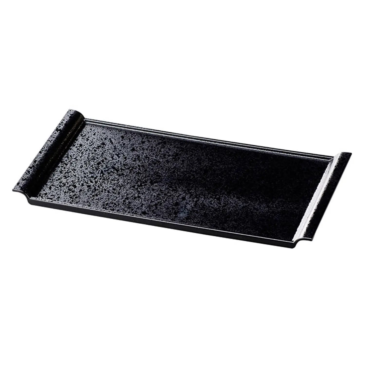 Fukui Craft ABS Resin Non-Slip Narrow Serving Tray - Black | Perfect for Dining, Breakfast in Bed, and Party Serving