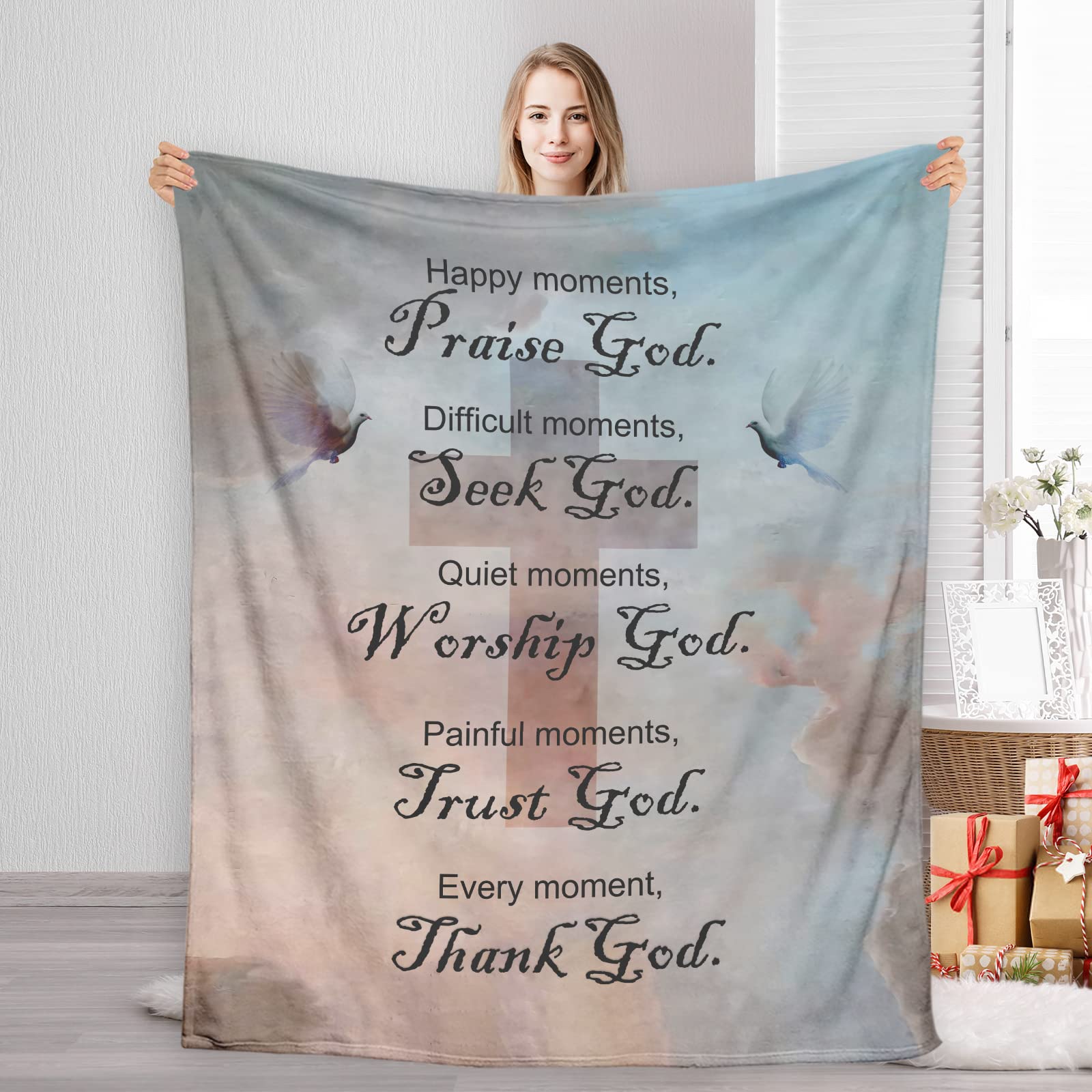 Christian Gifts for Women & Men - Religious Inspirational Healing Blanket 50