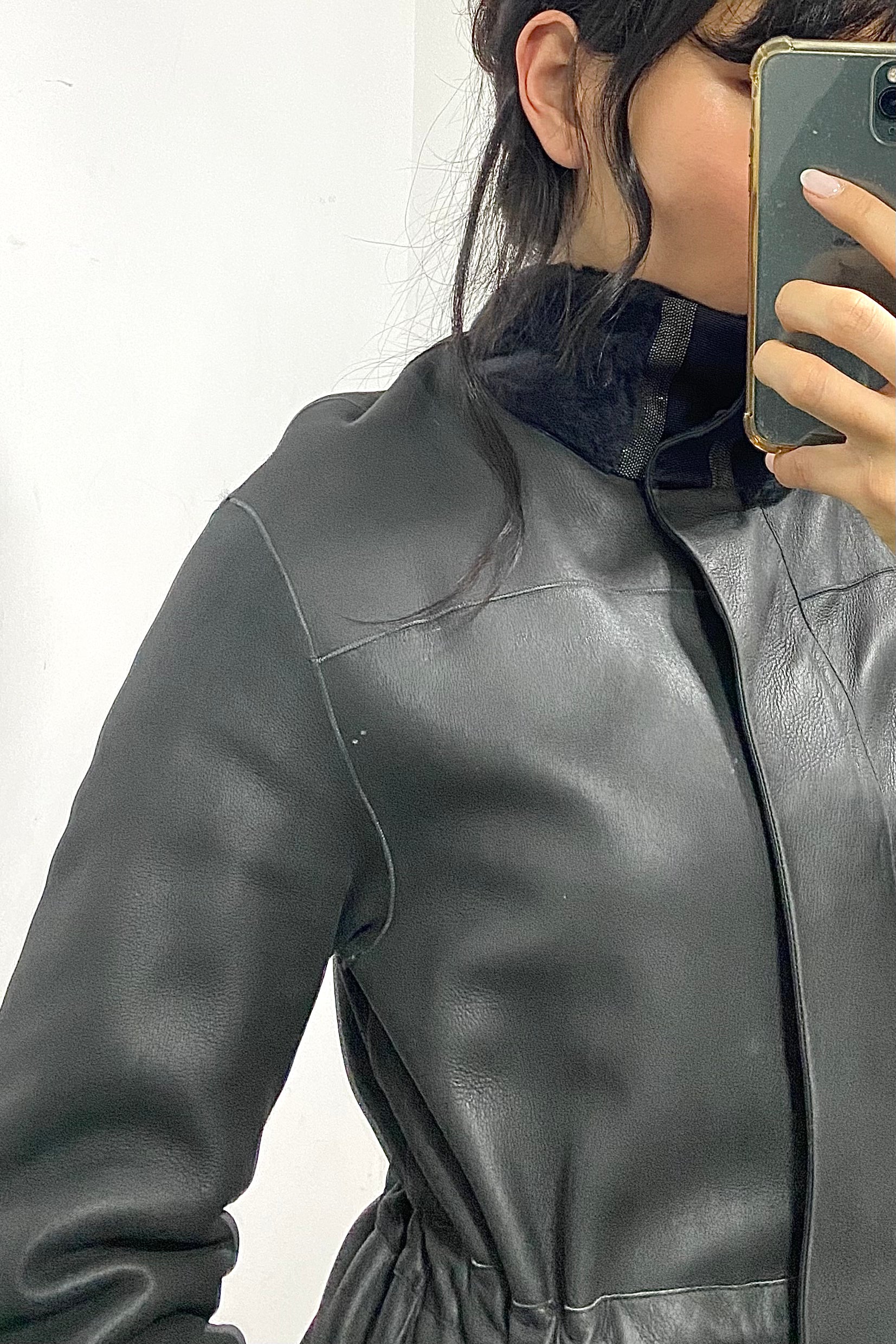 Brunello Cucinelli Midnight Reversible Shearling Coat - Women's Luxury Winter Jacket, Size IT40 / S (4), Warm Faux Fur Lining - Perfect for Cold Weather & Evening Outings