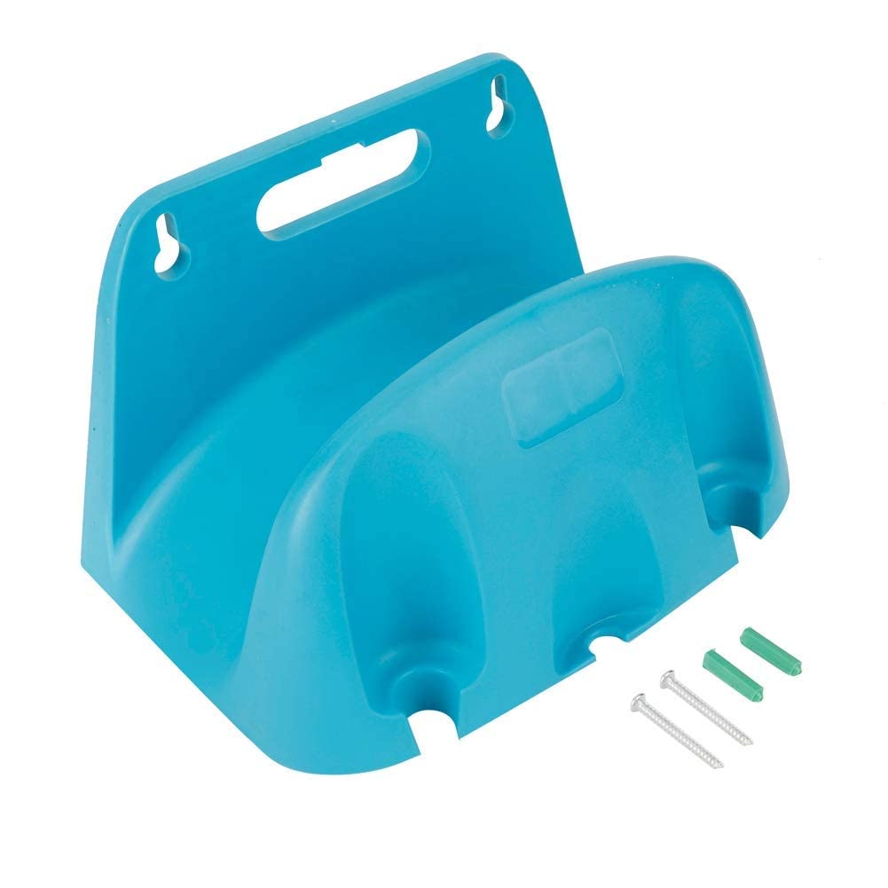 Wall Mounted Water Hose Organizer Rack - Heavy Duty Garden Pipe Holder for Outdoor Storage, Blue Wall-Mounted Reel Hanger with Cable Management - Perfect for Garage, Yard, and Garden Hose Organization