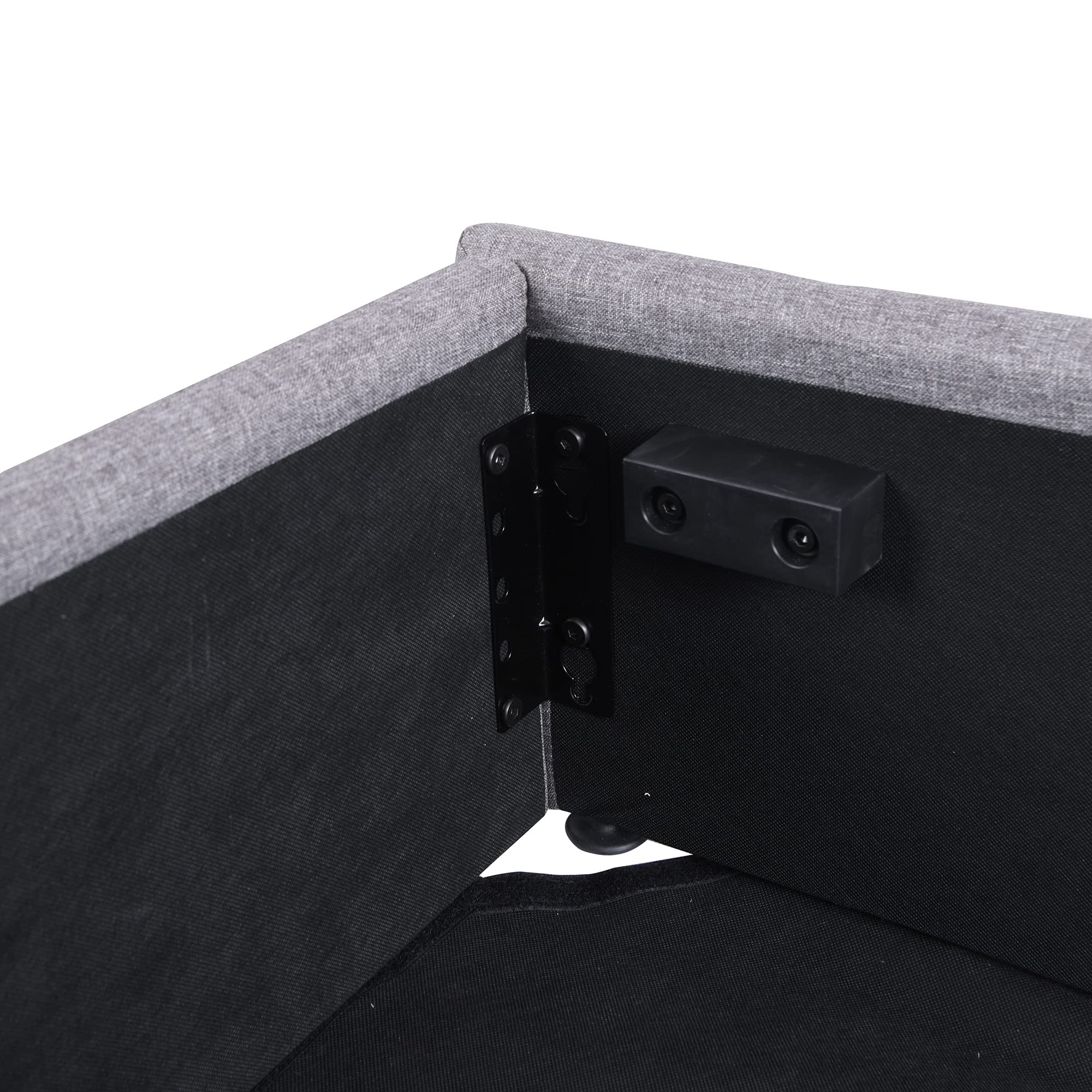 Merax Queen Size Upholstered Platform Bed with Storage - Hydraulic Lift System, Headboard & Gas Lift Storage - Grey Upholstered Bed Frame for Master Bedroom, Guest Room or Small Space Organization